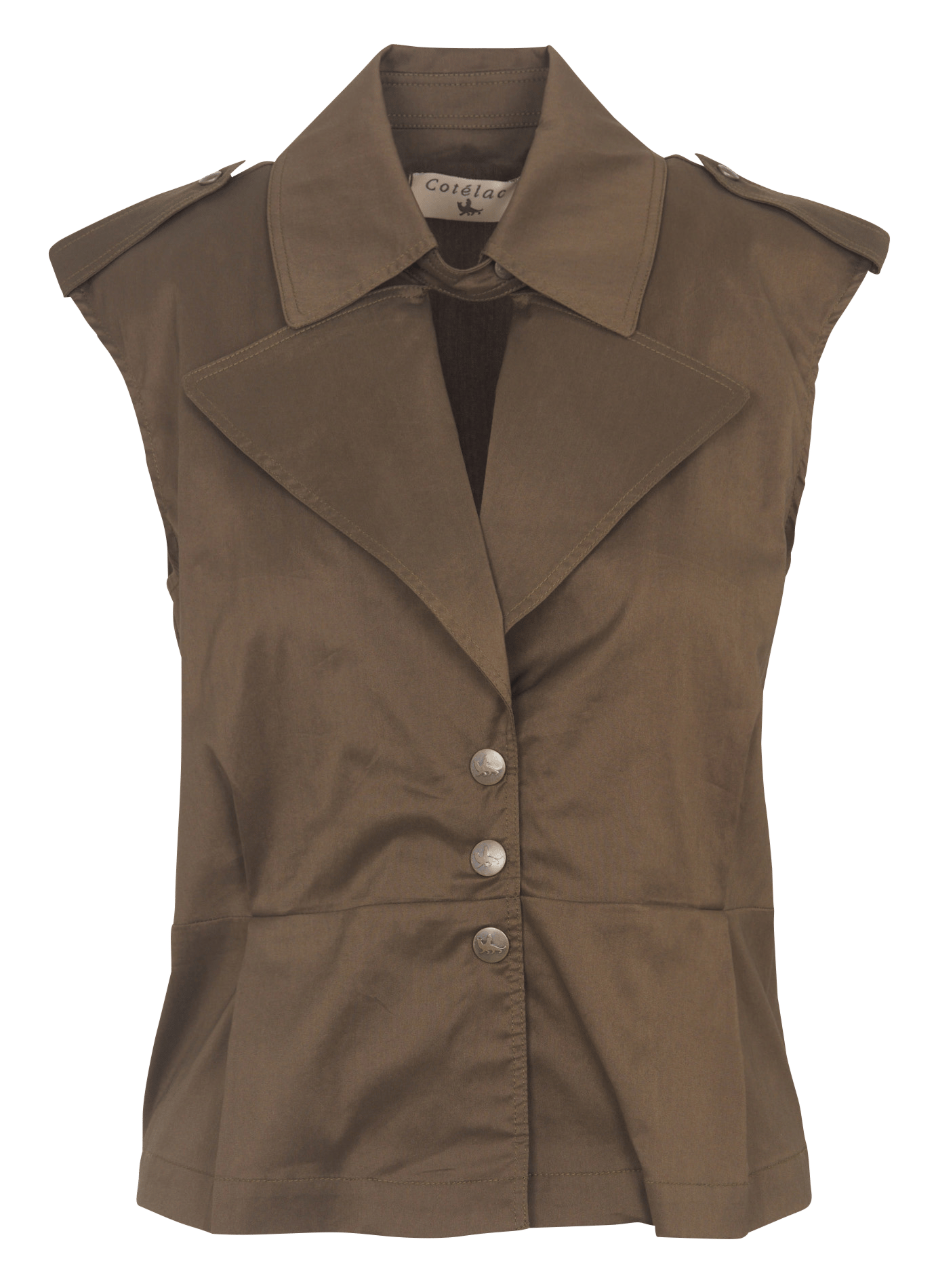 Cotton and wool shirt with tailored collar COTELAC Brown