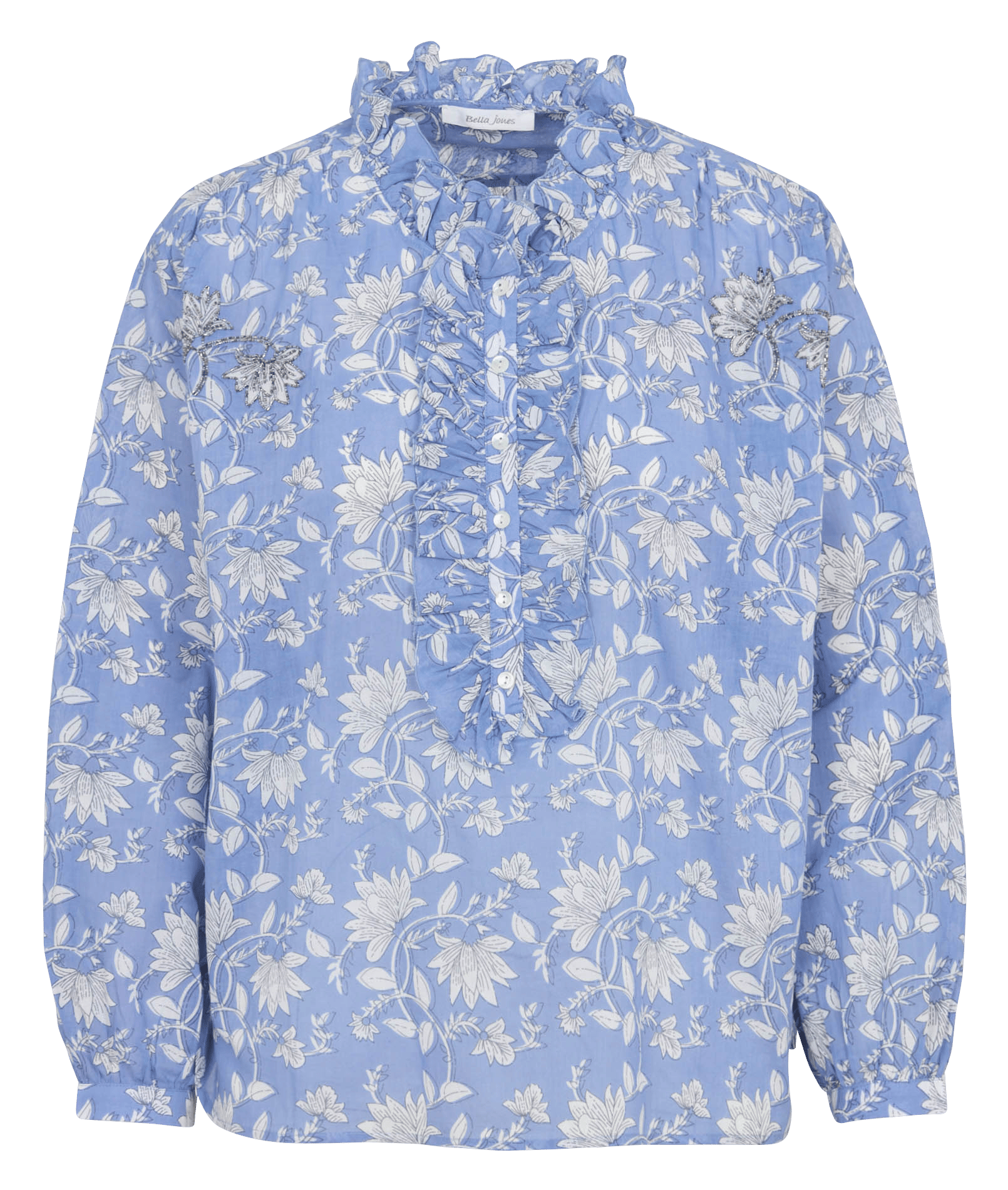 Blouse imprimée col victorien  BELLA JONES Bleu