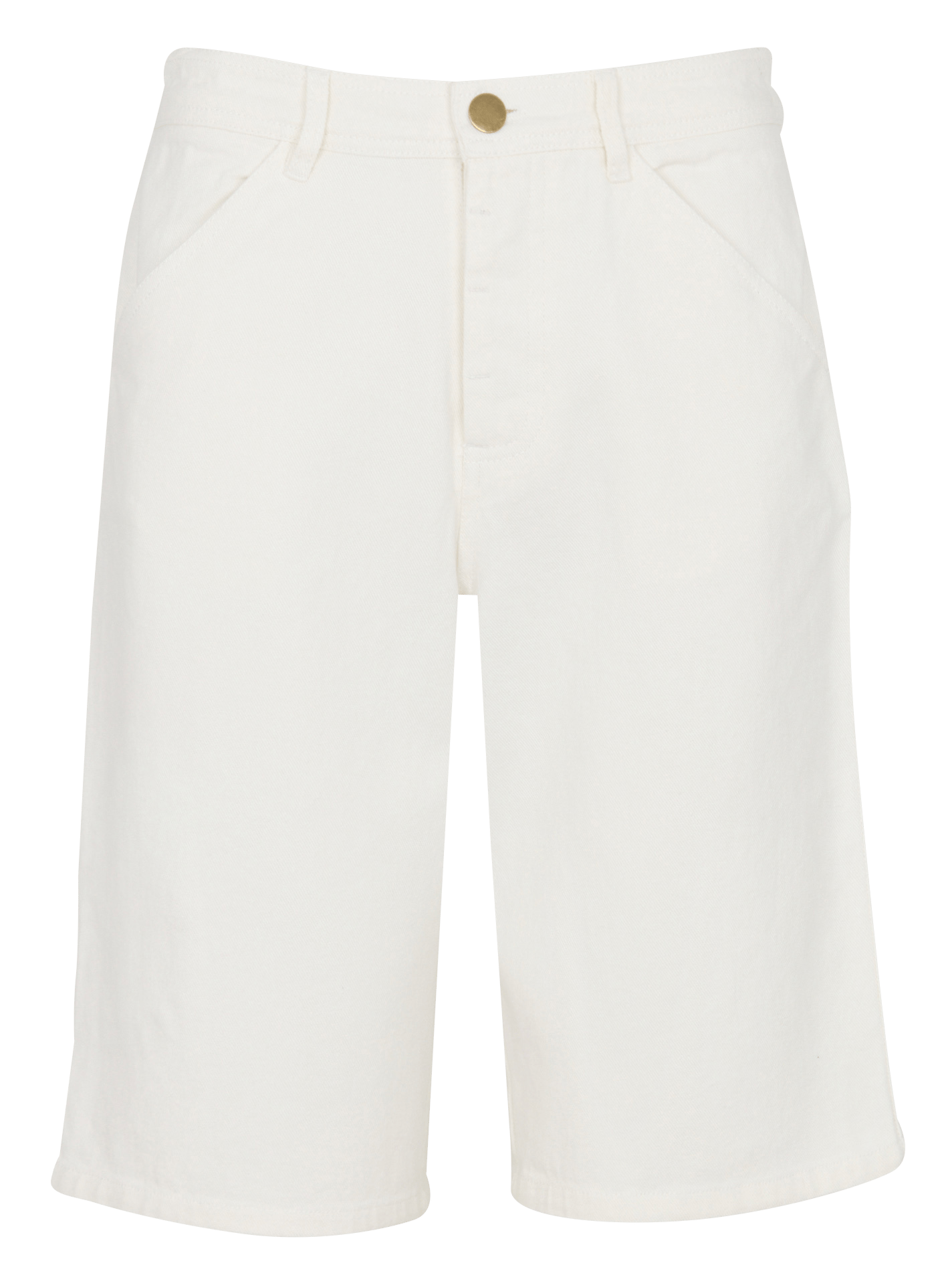 Short long taille haute uni en coton LEON & HARPER Beige