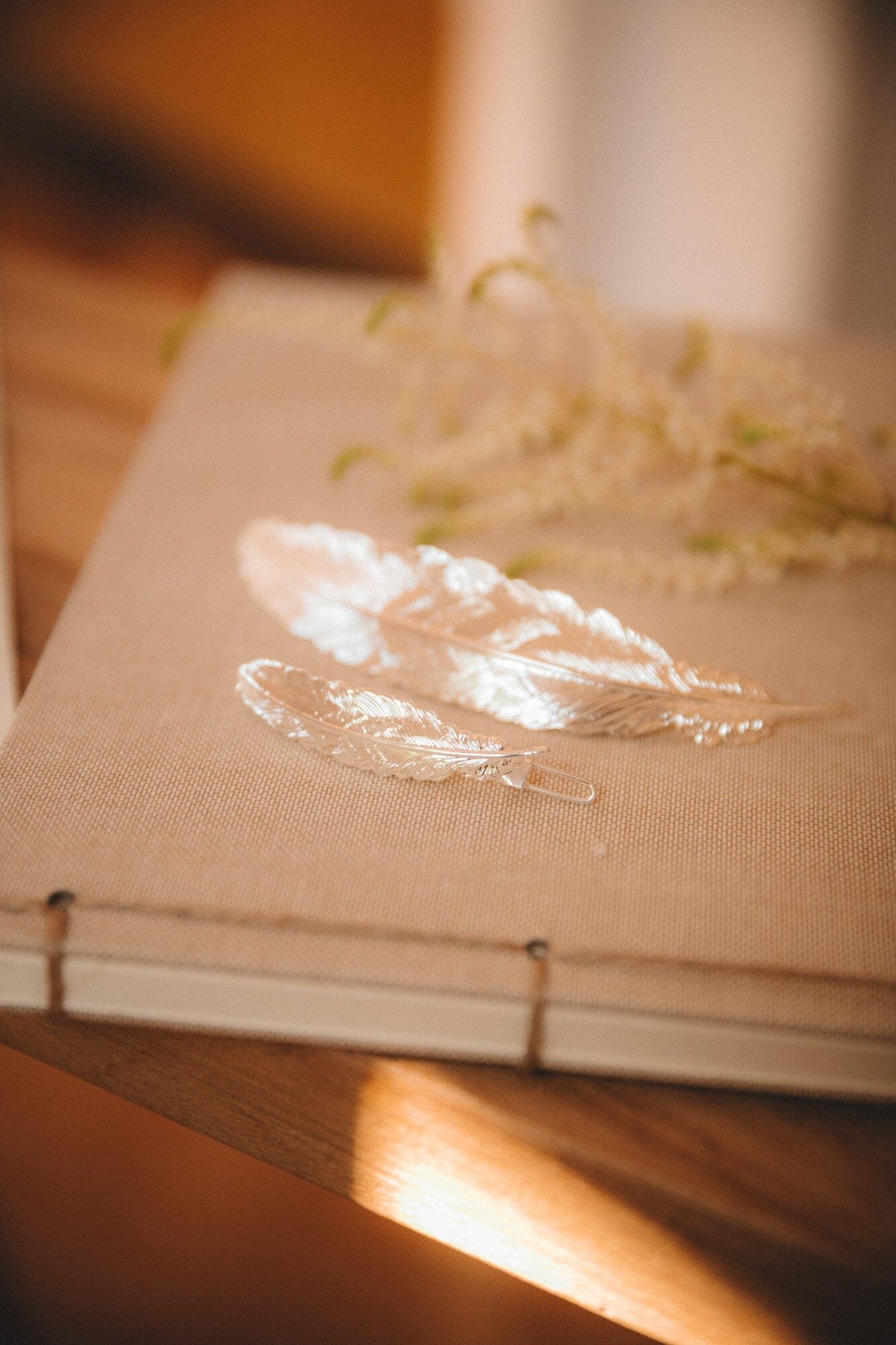 Gold-plated feather barrette MONSIEUR SIMONE Silver