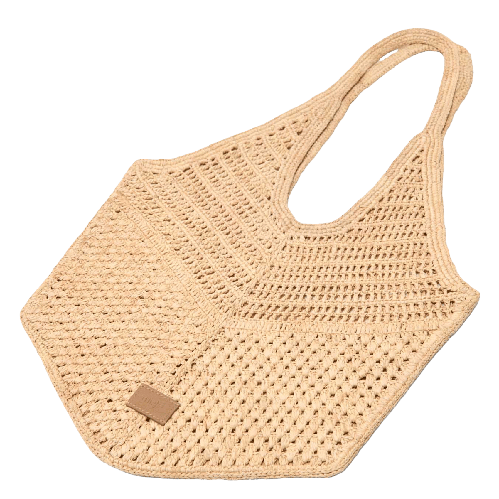 Sac porté épaule en raphia MAJE Beige