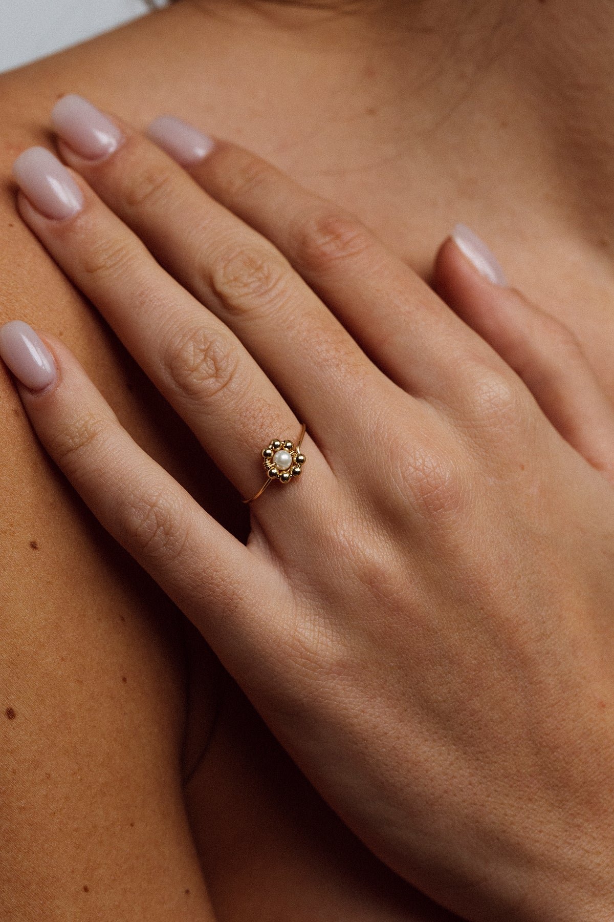 Bague daisy perle YAY Blanc