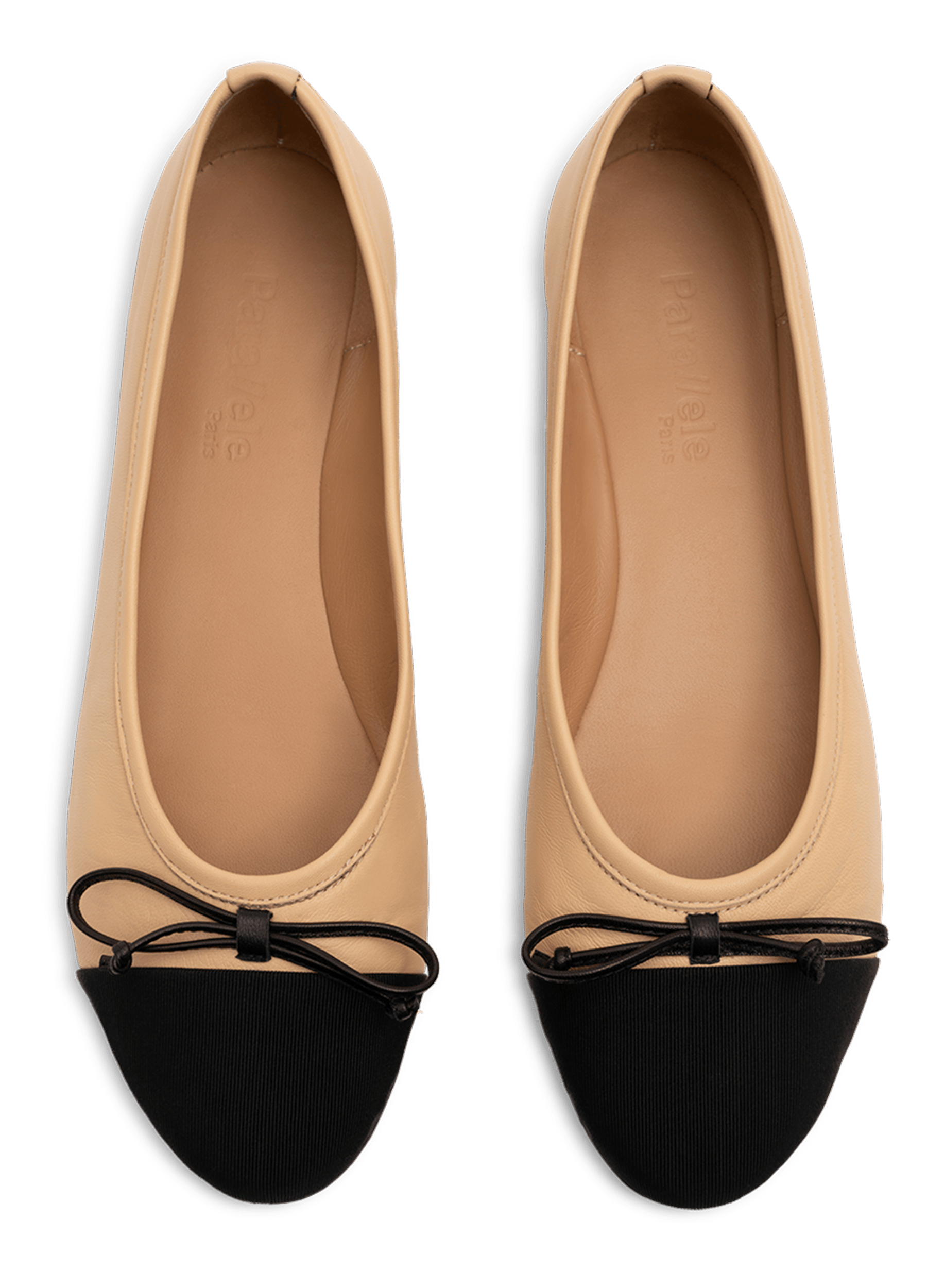 Beige nappa leather ballerina flats - sacchetto PARALLELE PARIS Beige