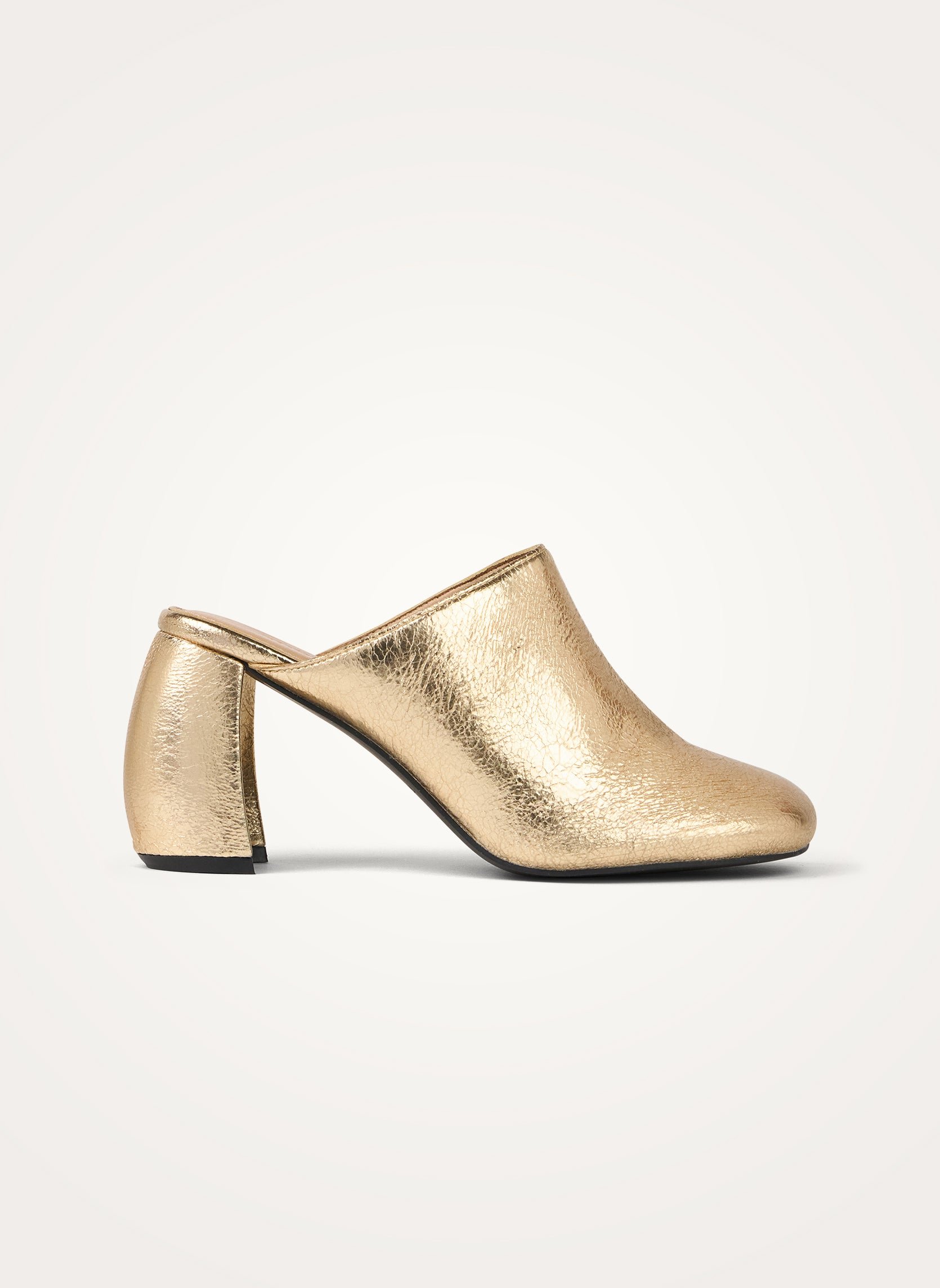 Clog leather mules with demi-lune heel VANESSA WU