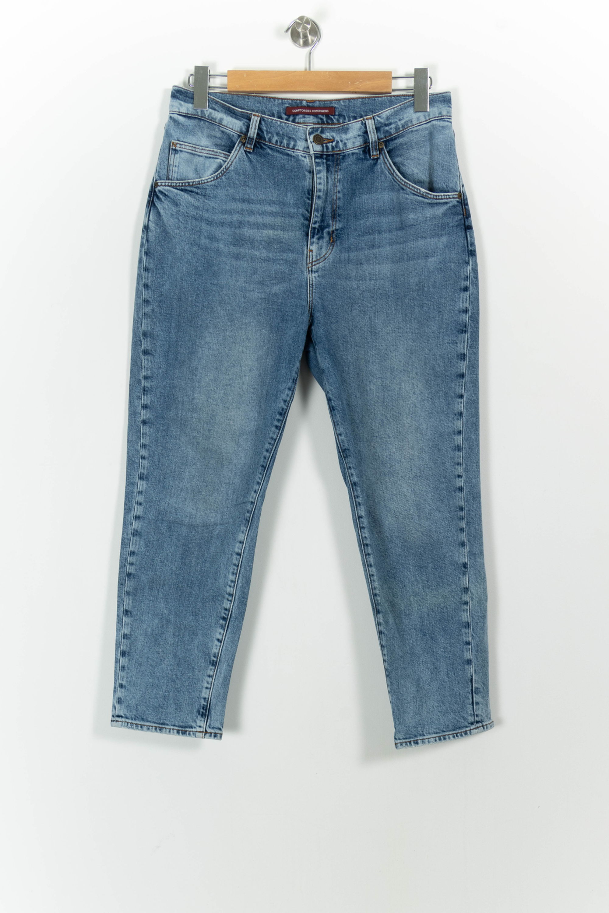 Cropped slim jeans with studs COMPTOIR DES COTONNIERS - Seconde main Blue