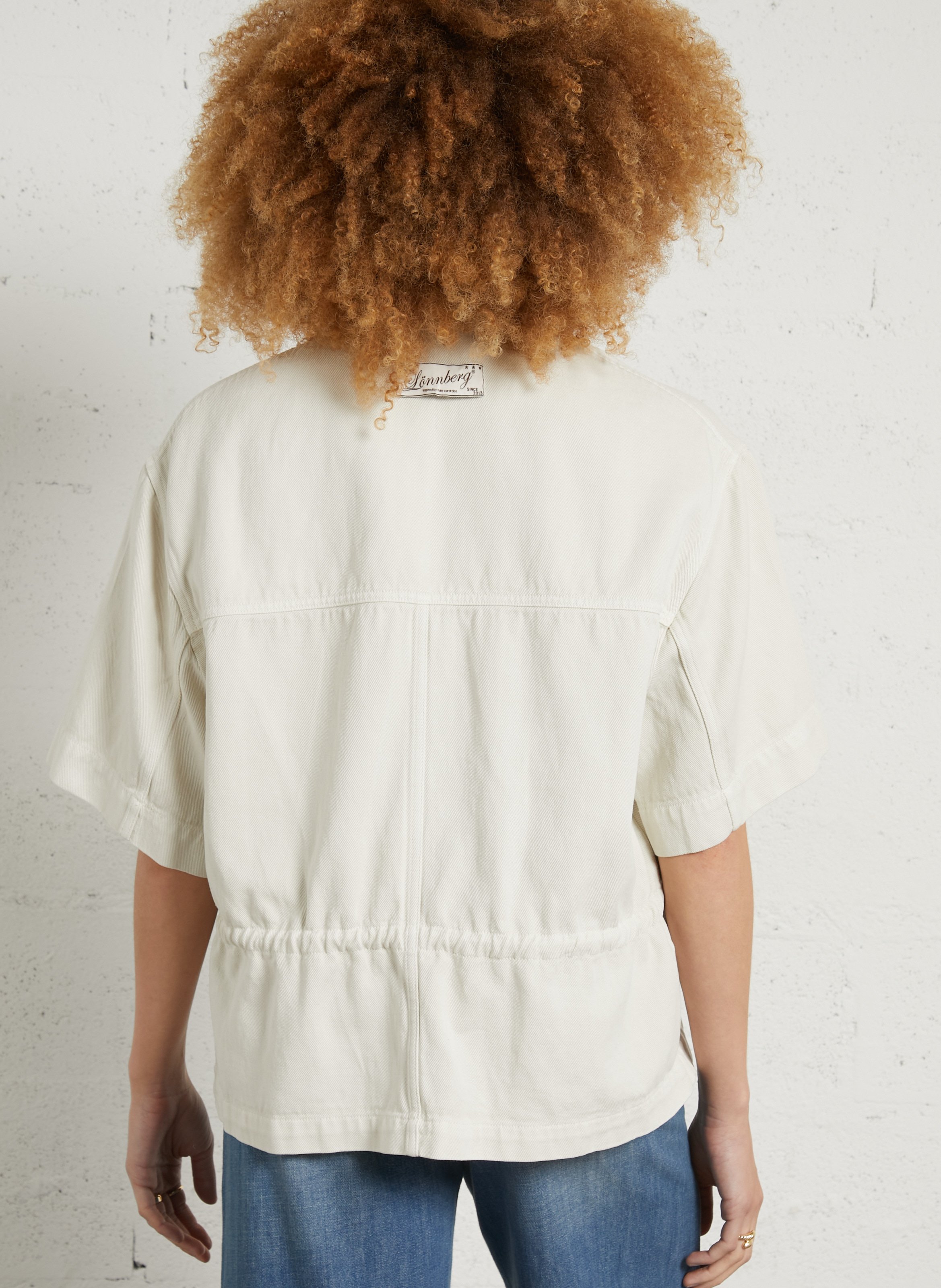 Jacke aus Leinen-Mix mit klassischem Kragen MARGAUX LONNBERG Weiss