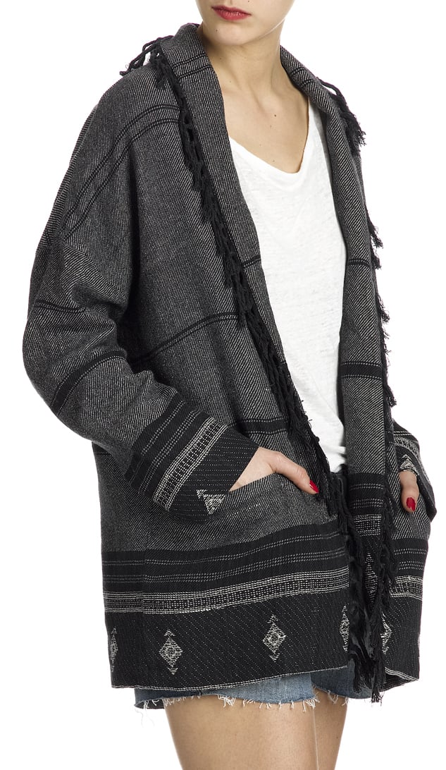 Omar cotton kimono with ethnic pattern SWILDENS Black