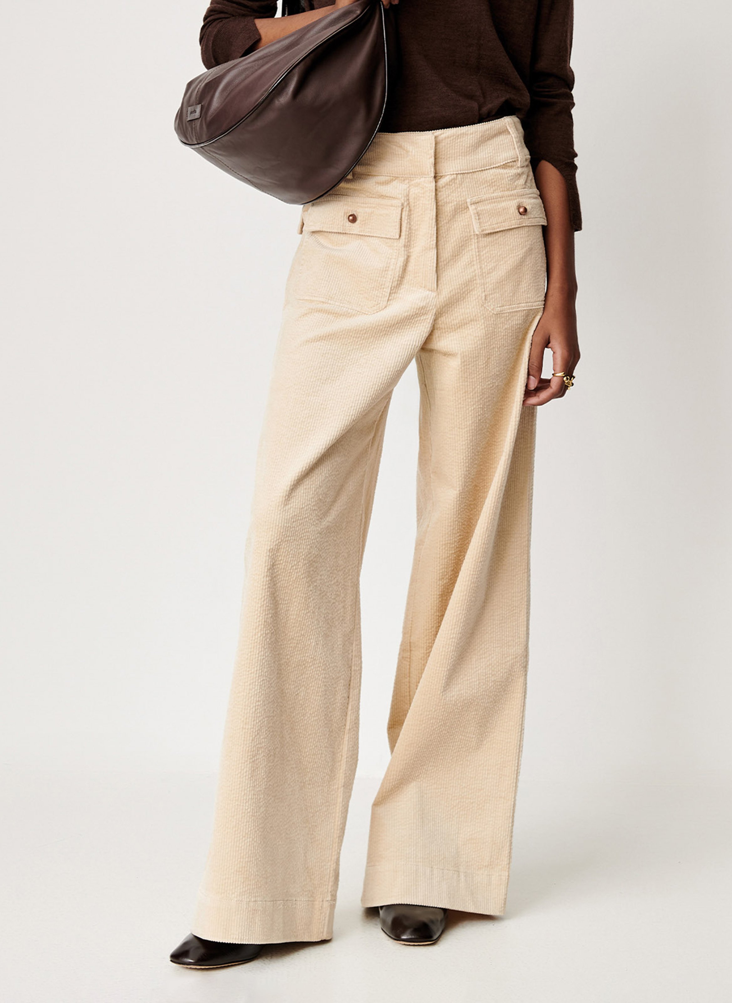 Pantalon évasé en velours côtelé SESSUN