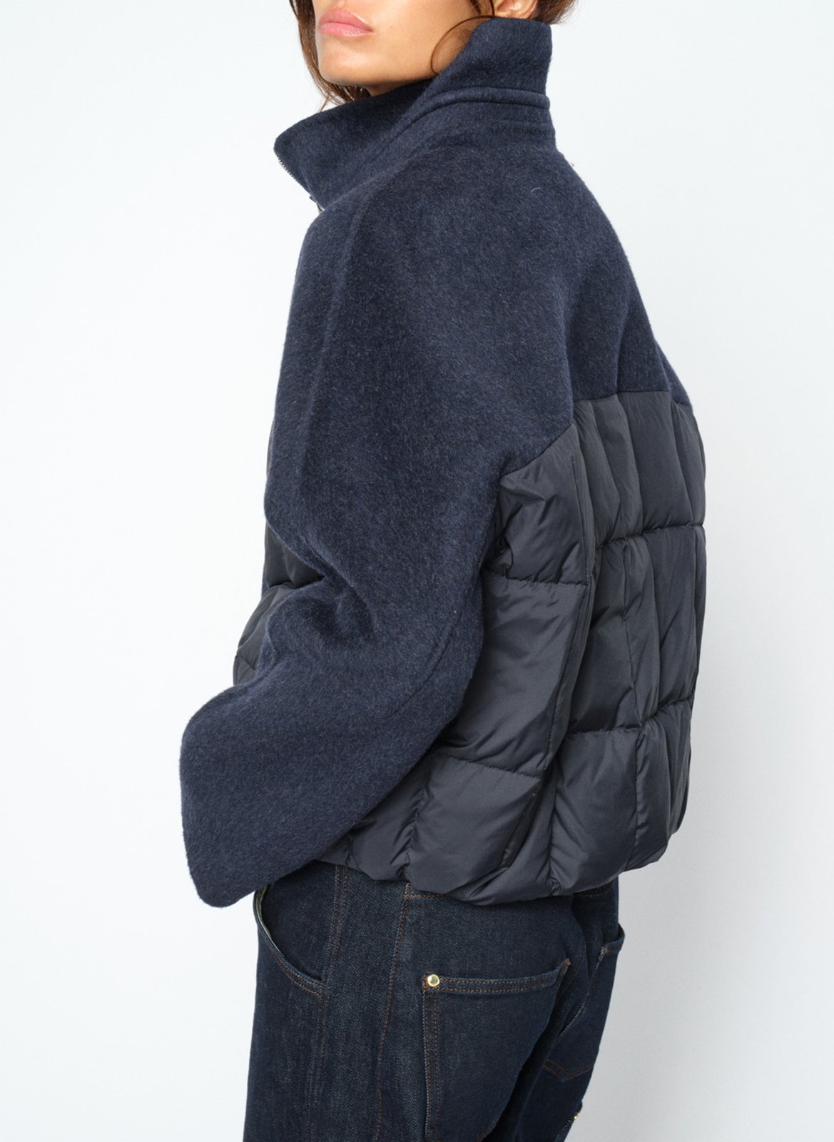 Straight wool mix jacket MOS MOSH Blue
