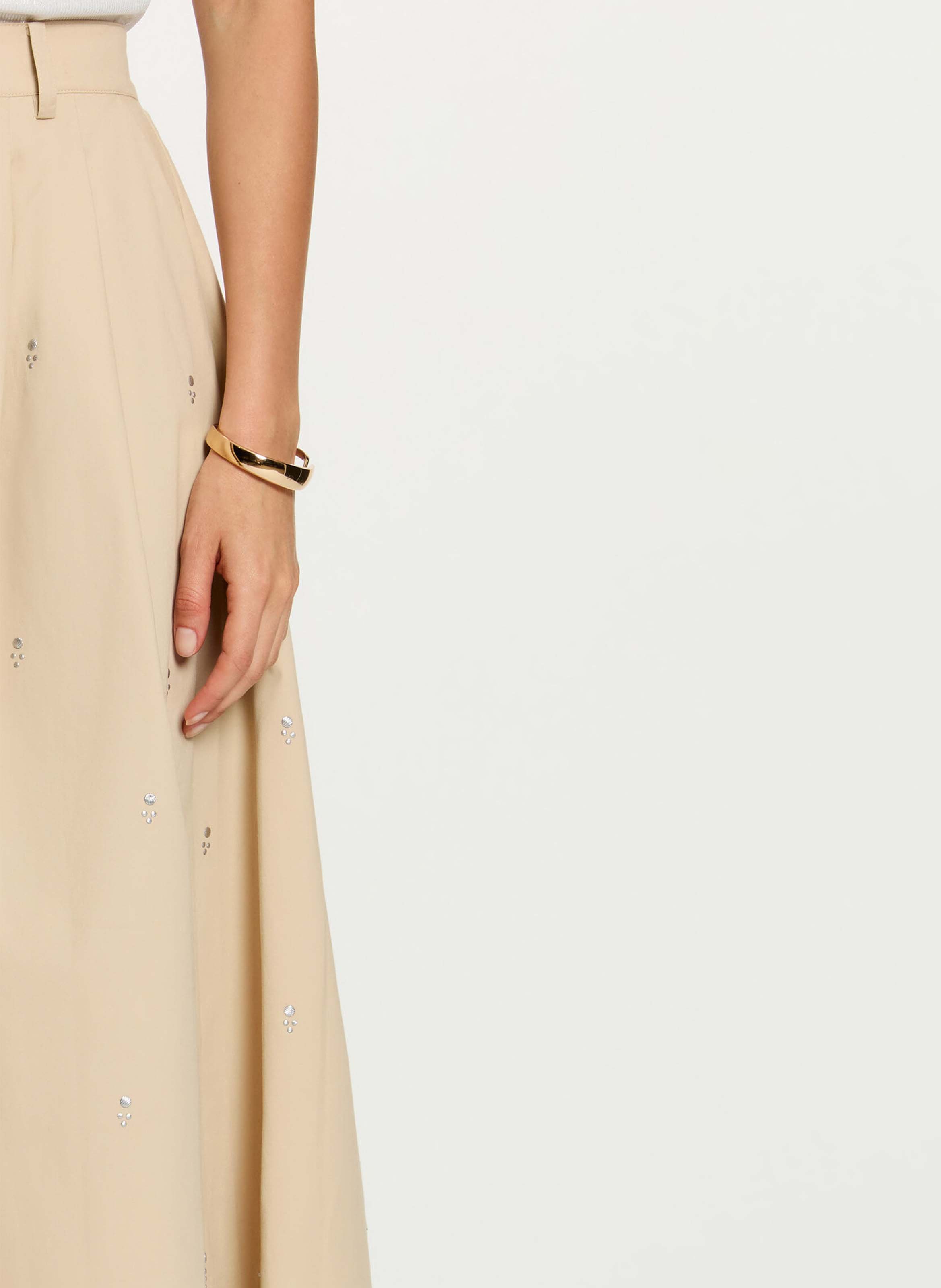 Long skirt in blended cotton MORGAN Beige