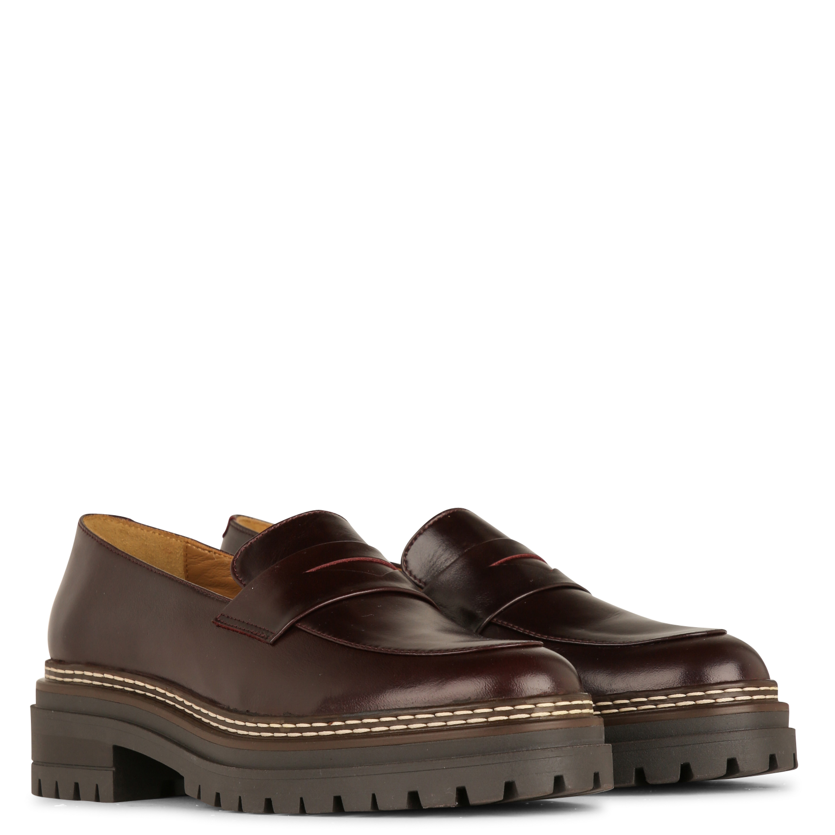 Mocassins en cuir BOBBIES Prune