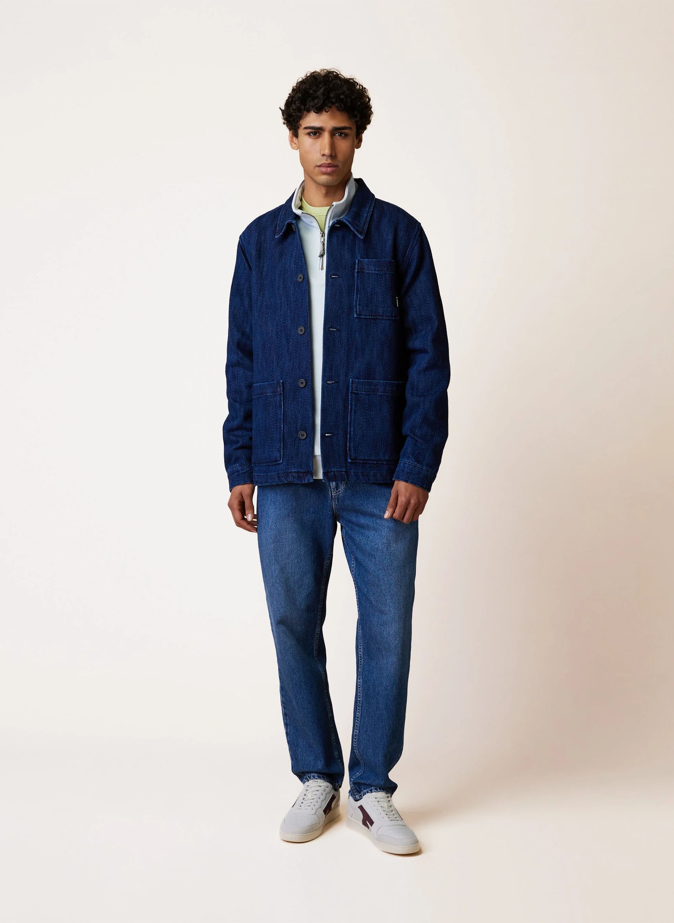 Jacke aus Bio-Baumwolle mit klassischem Kragen FAGUO Blau
