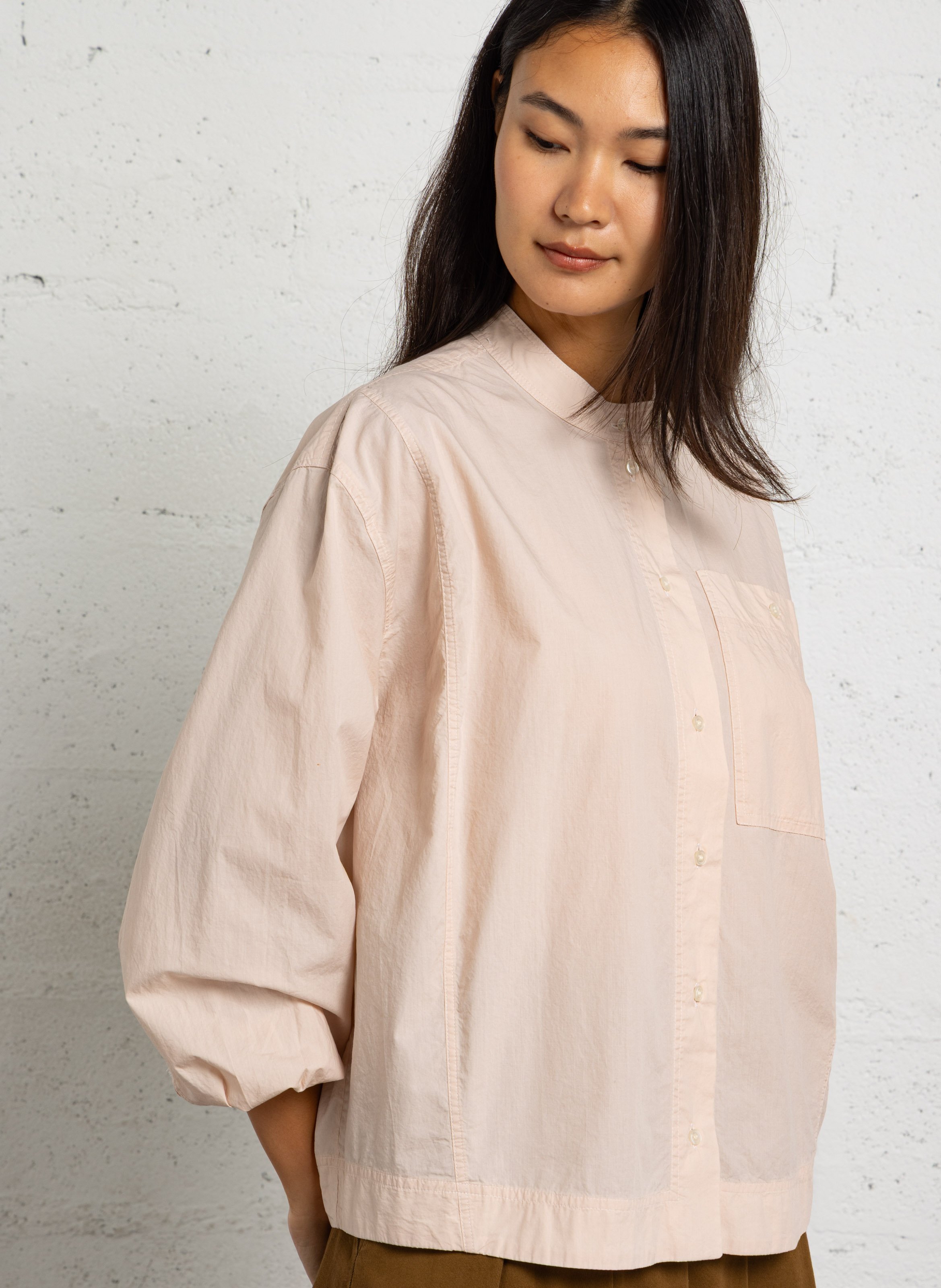 Round-neck organic cotton shirt SOEUR Beige