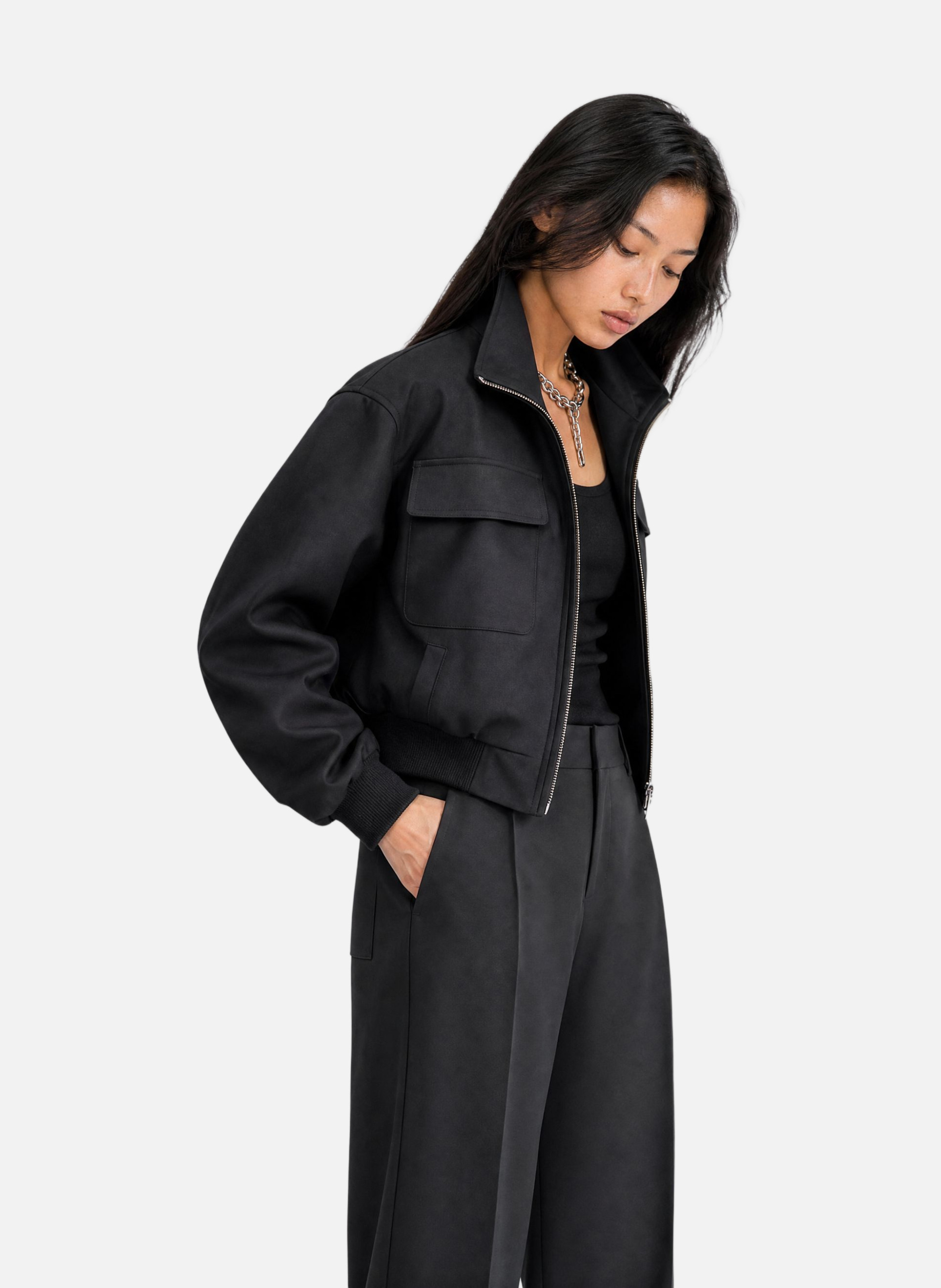 Candice wool-blend zipped jacket  THE KOOPLES Black