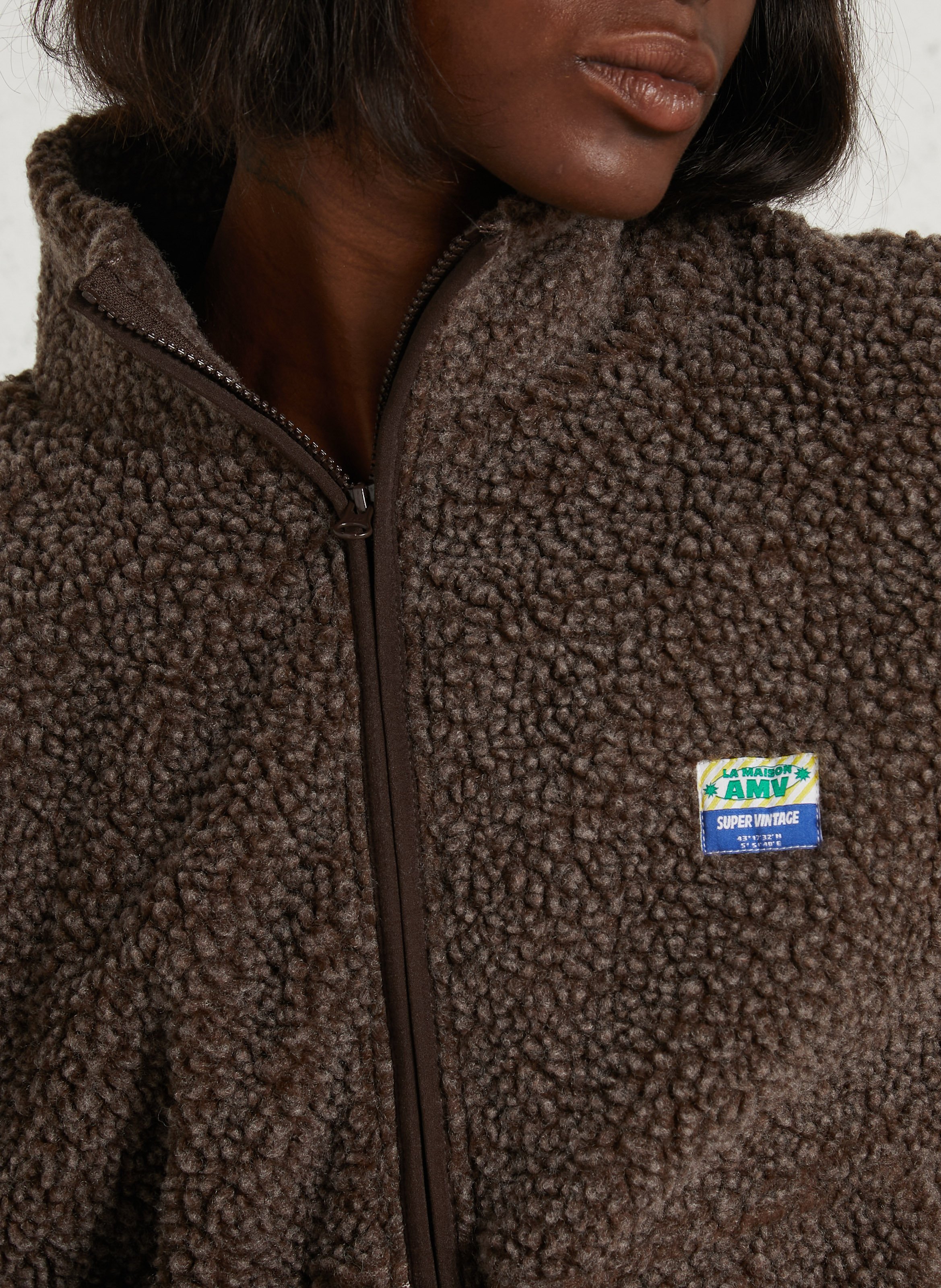 Zip-up fleece jacket AMERICAN VINTAGE Brown