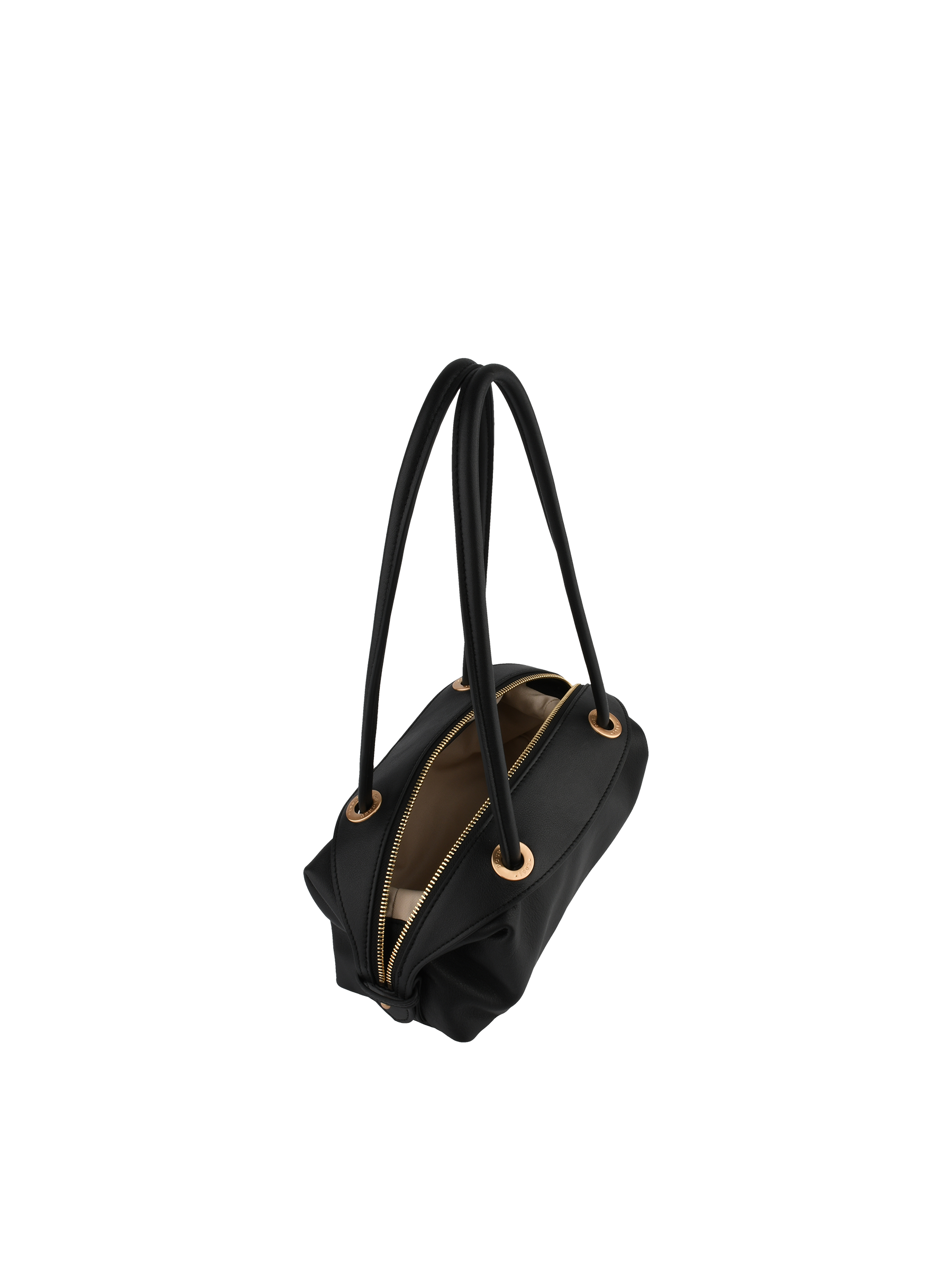 Sac porté épaule en cuir de vachette POURCHET Noir