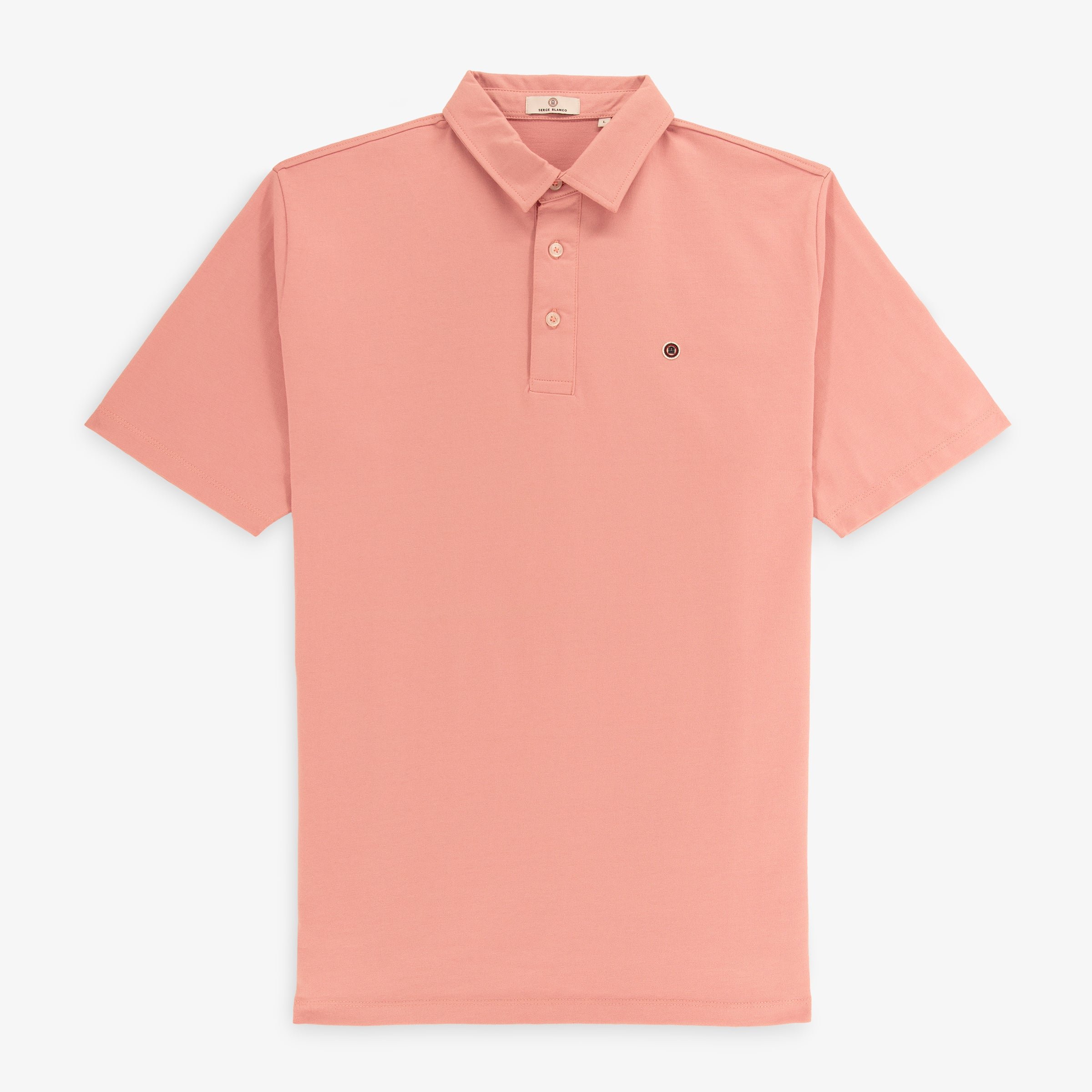 Short-sleeved polo shirt in pink cotton jersey SERGE BLANCO Pink