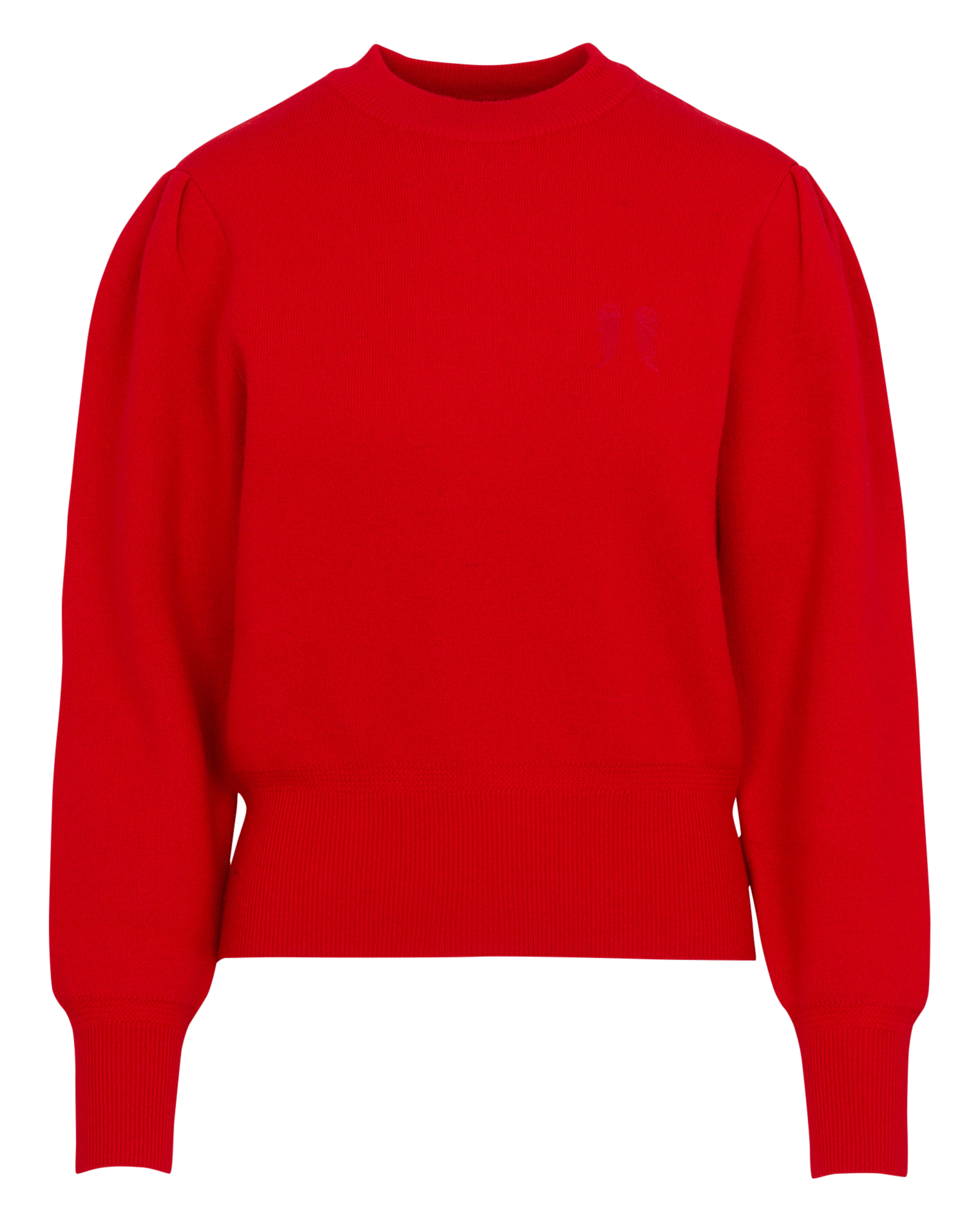 Gerader Rundhalsausschnitt-Pullover aus bestickter Wolle. BERENICE