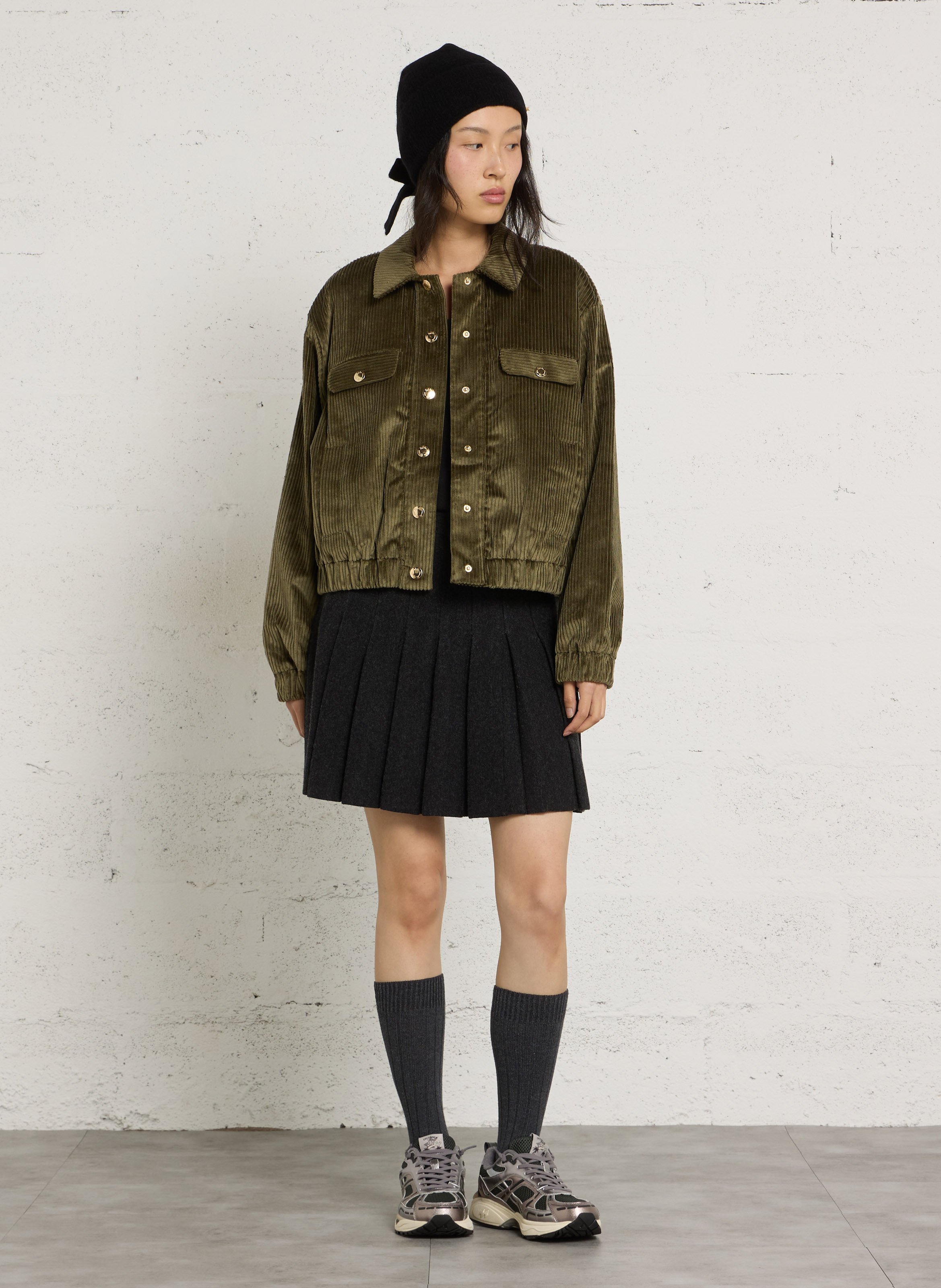 Short pleated skirt DES PETITS HAUTS Grey