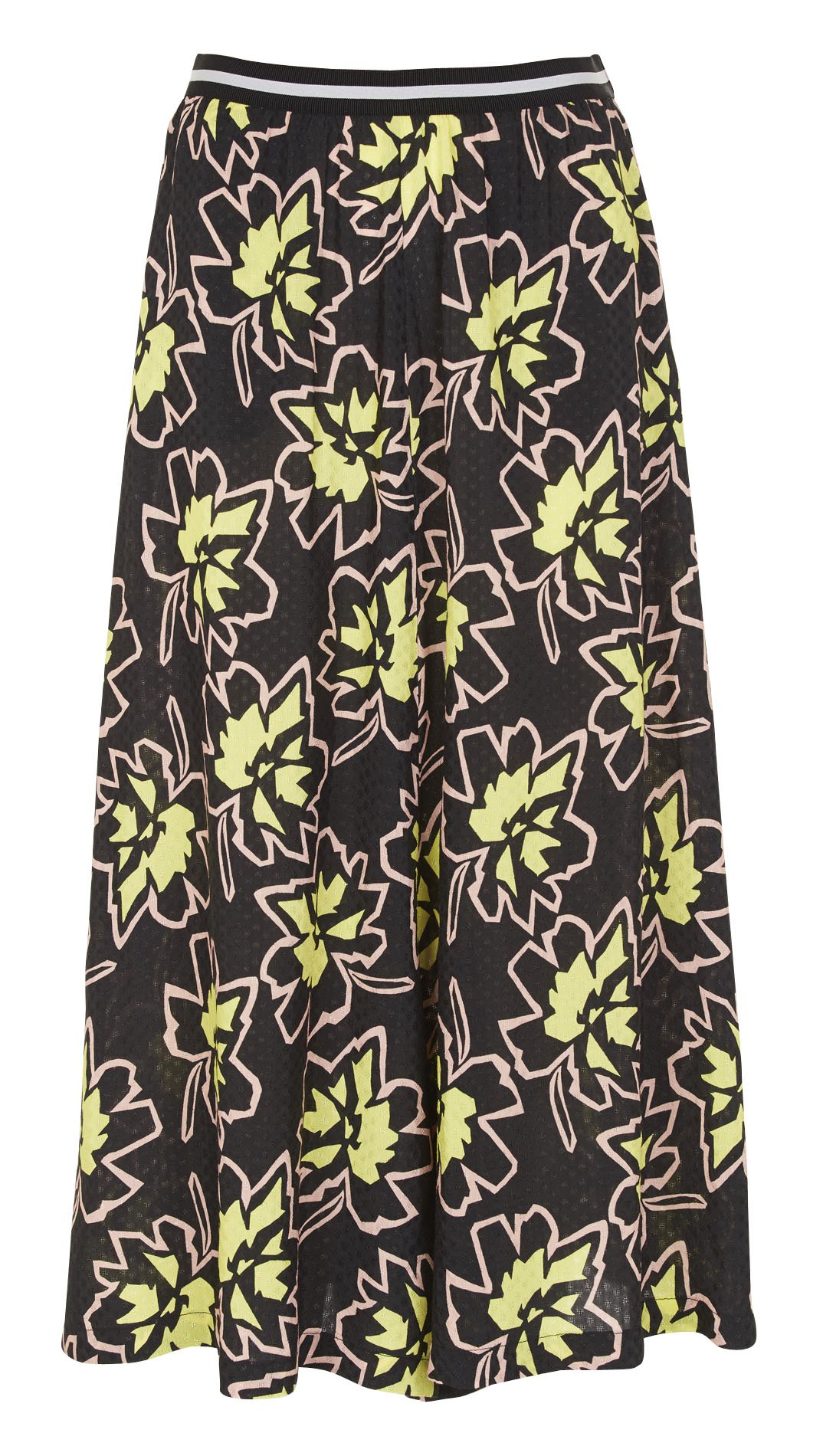 Printed midi culottes ATTIC AND BARN Black