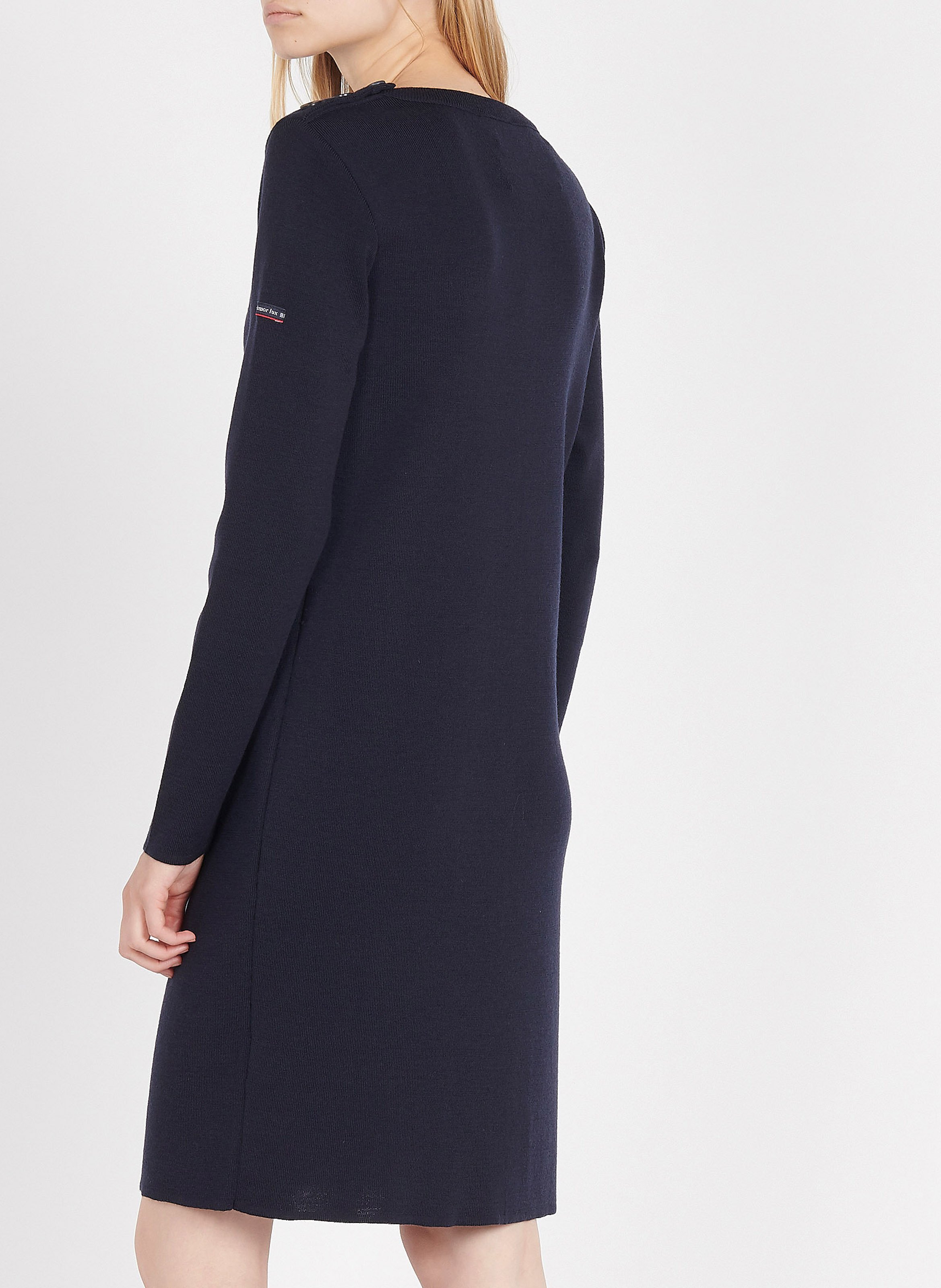 Robe courte manches longues rayée en laine ARMOR LUX Bleu