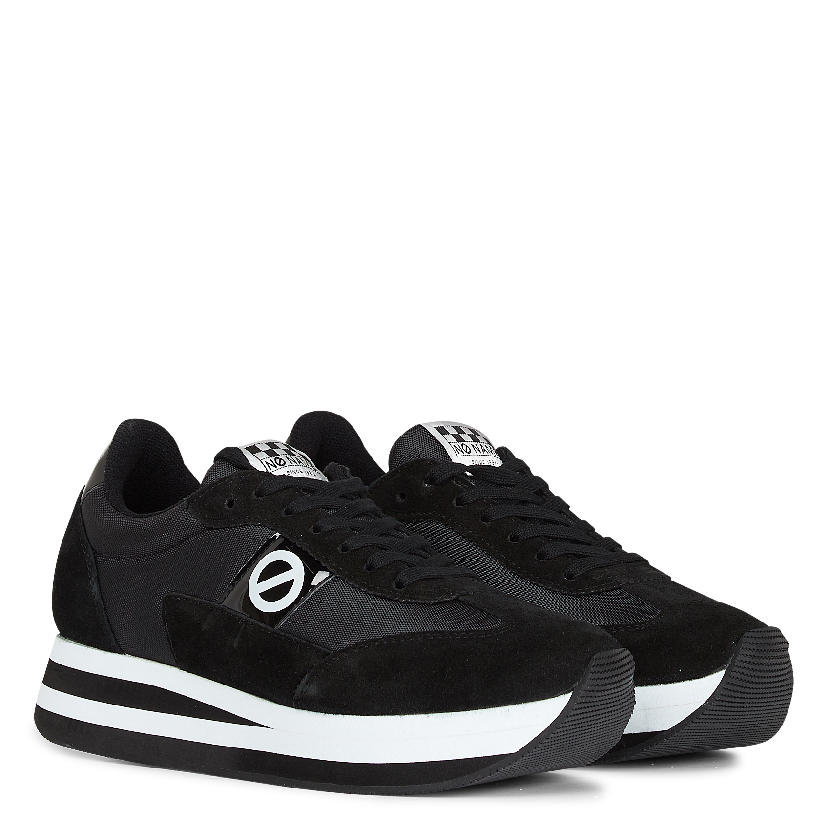 Baskets basses en cuir mélangé NO NAME Noir