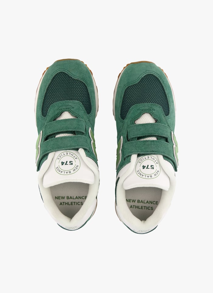 NEW BALANCE 574 Zapatillas bajas de mezcla de piel con velcro en verde