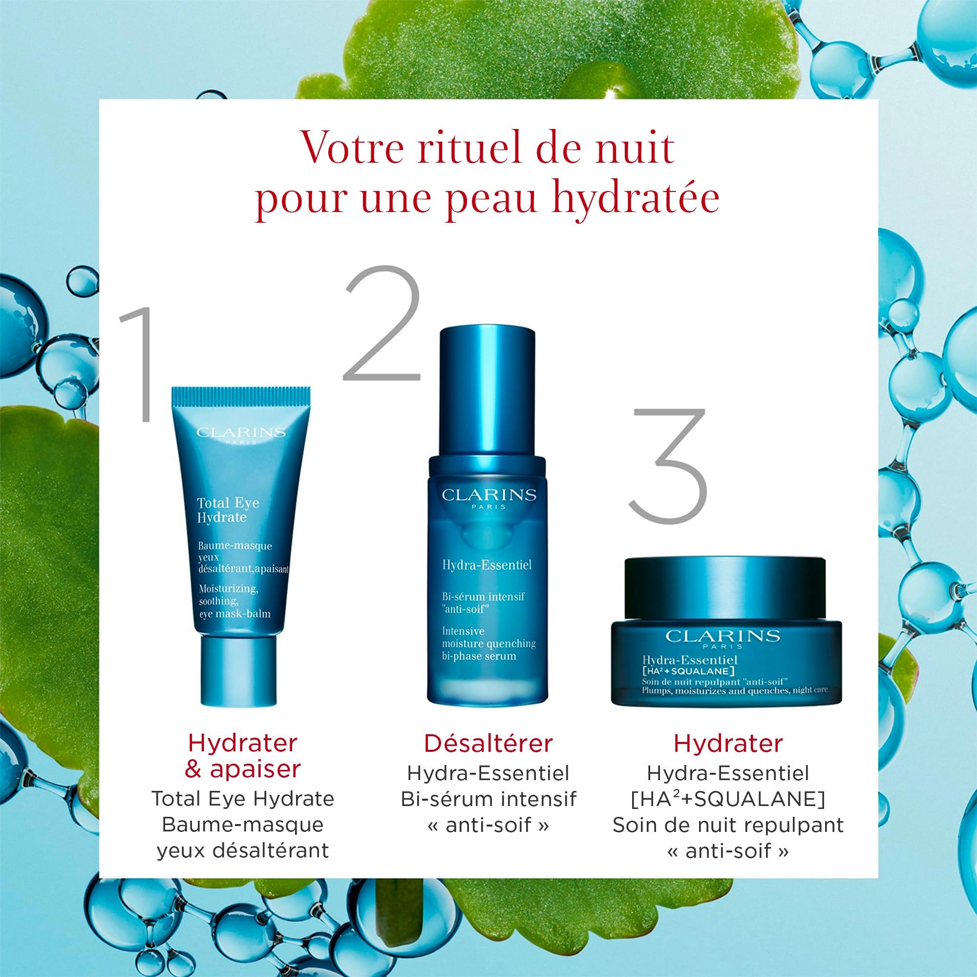 Hydra-Essentiel [HA²]  Soin De Nuit Repulpant "Anti-Soif" Toutes peaux CLARINS No color