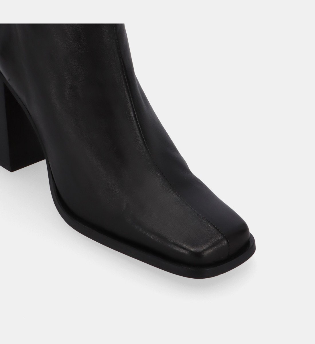 Textured leather plain mid-calf boots ALOHAS Black