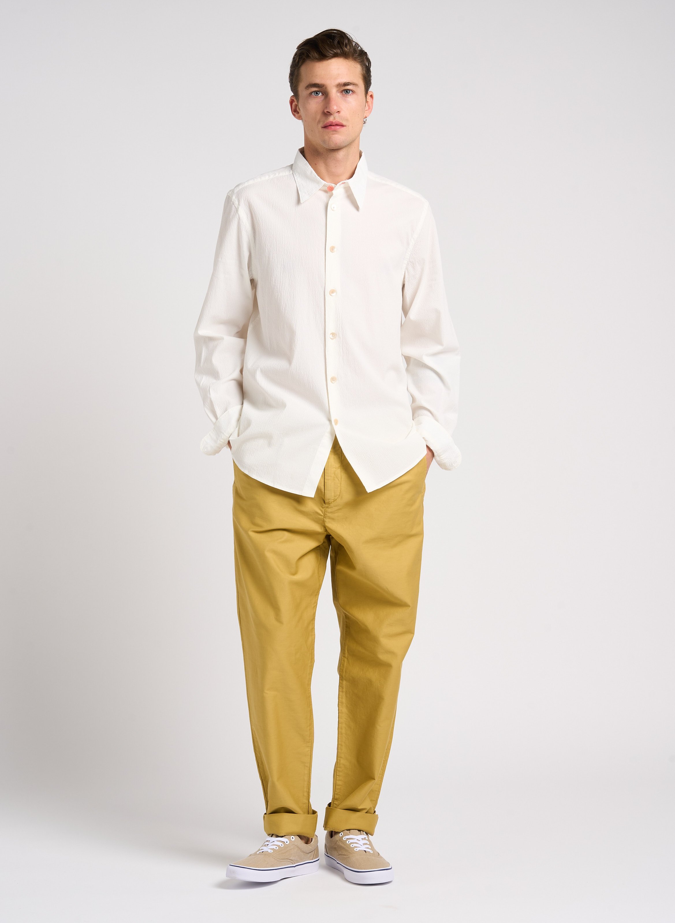 Straight-leg cotton pants PAUL SMITH Khaki