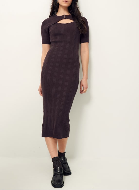 Bell Sleeve Round Neck Openwork High Waist Bodycon Dresses Bell Sleeve Round Neck Openwork High Waist Bodycon Dresses