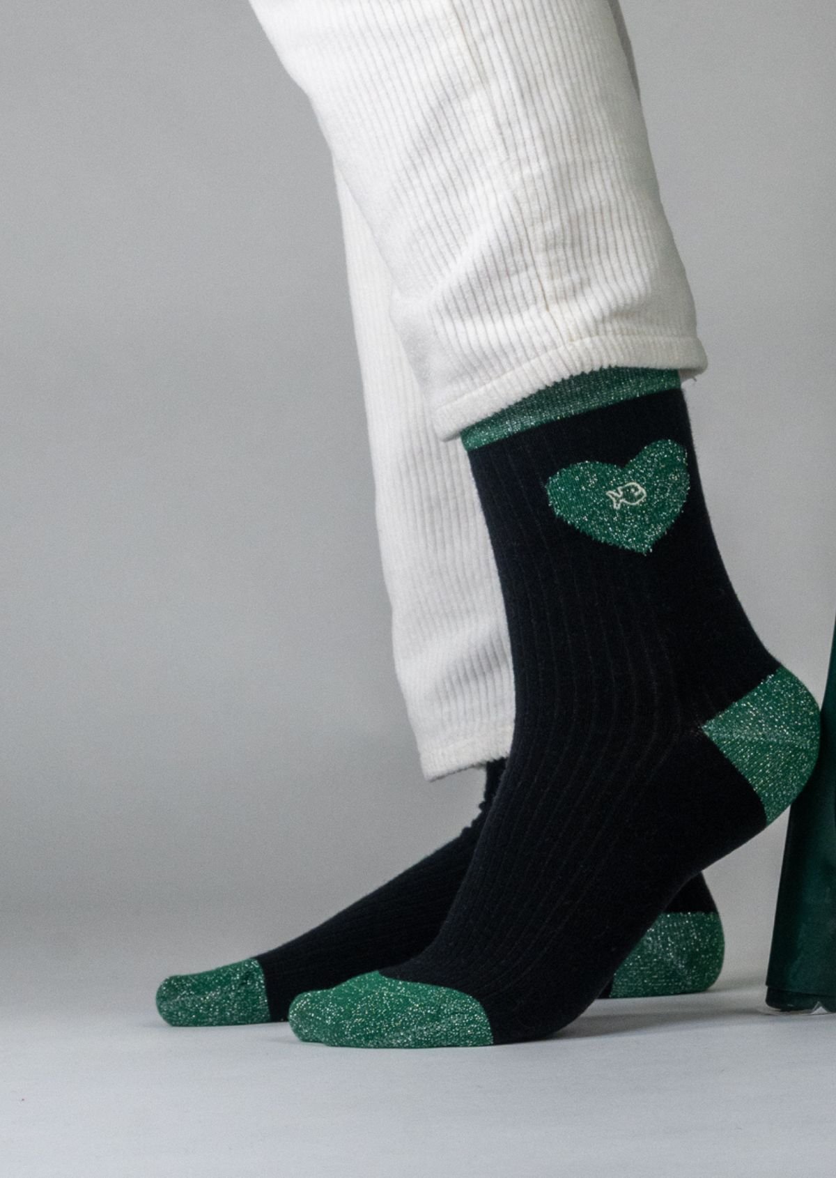 Combed cotton heart socks BILLYBELT Black