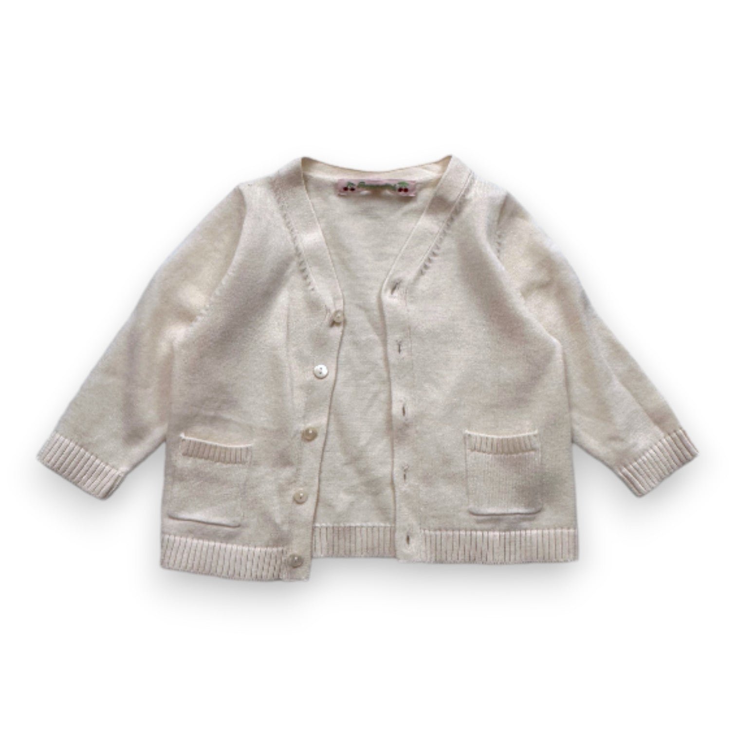 Beige Baby Cardigan - 6 months BONPOINT - Seconde Main Beige