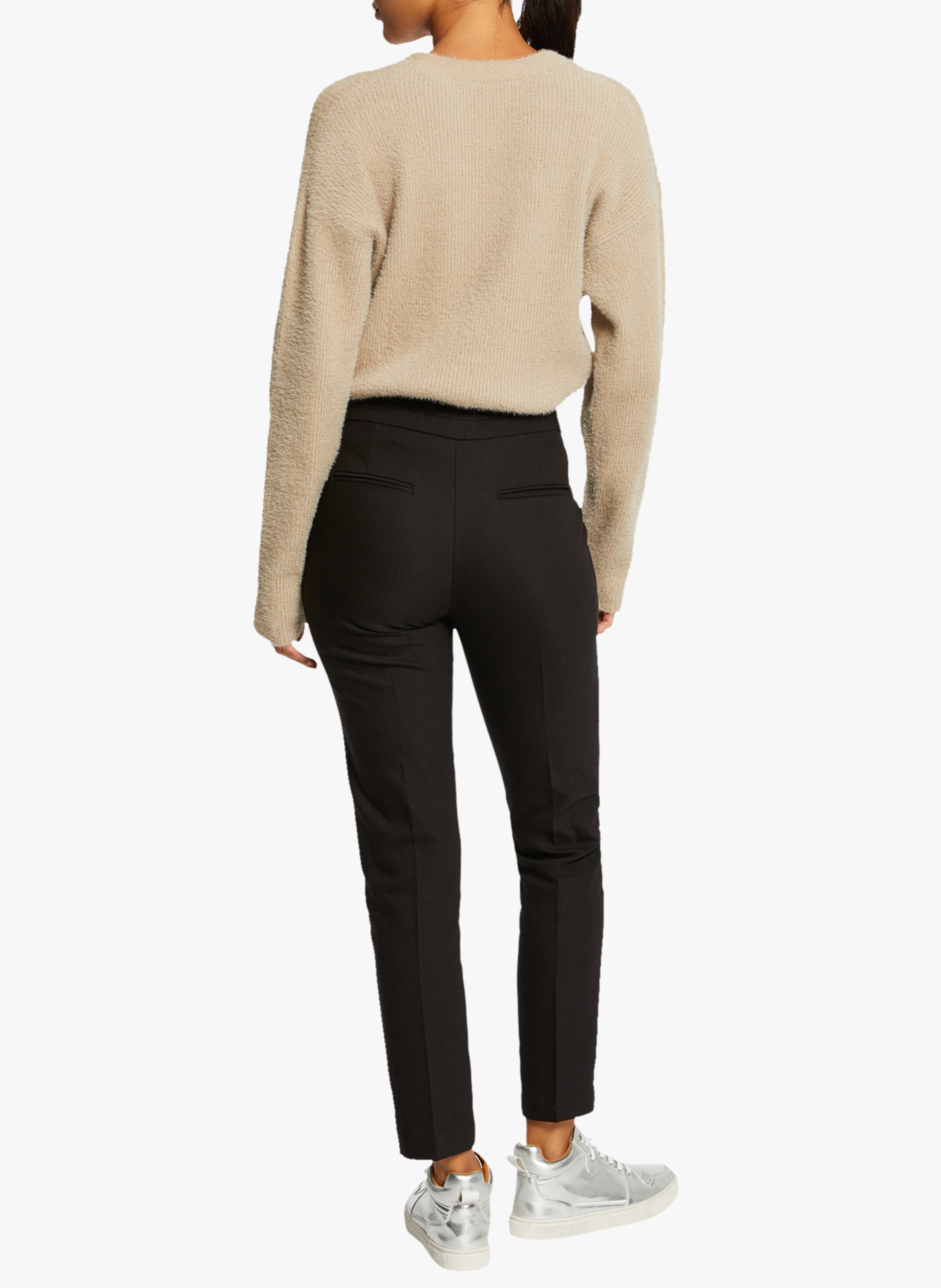 7/8 slim-fit cotton-blend pants MORGAN Black