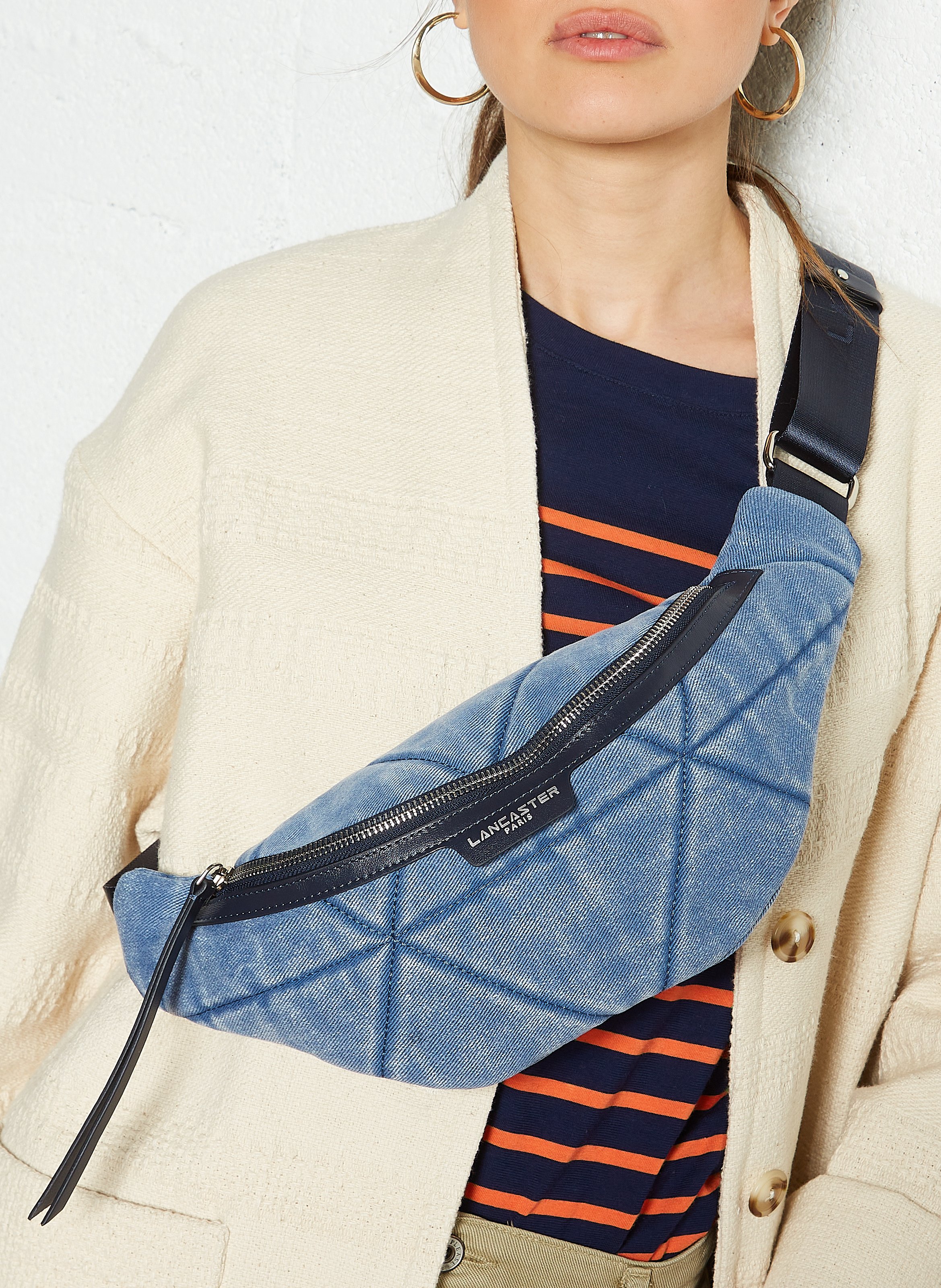 Denim fanny pack LANCASTER PARIS Blue