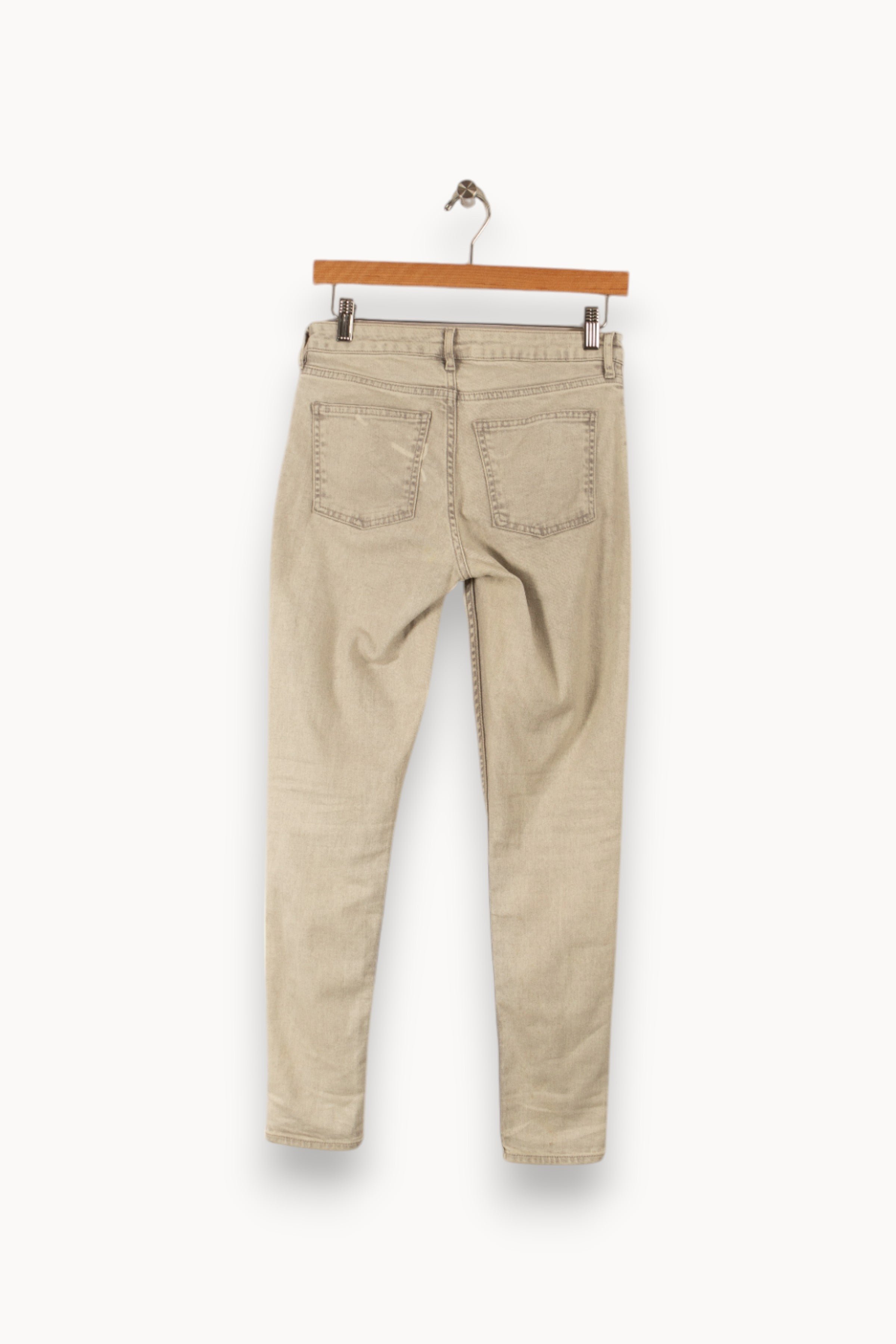 Cropped slim jeans with studs ACNE STUDIOS - Seconde Main Grey