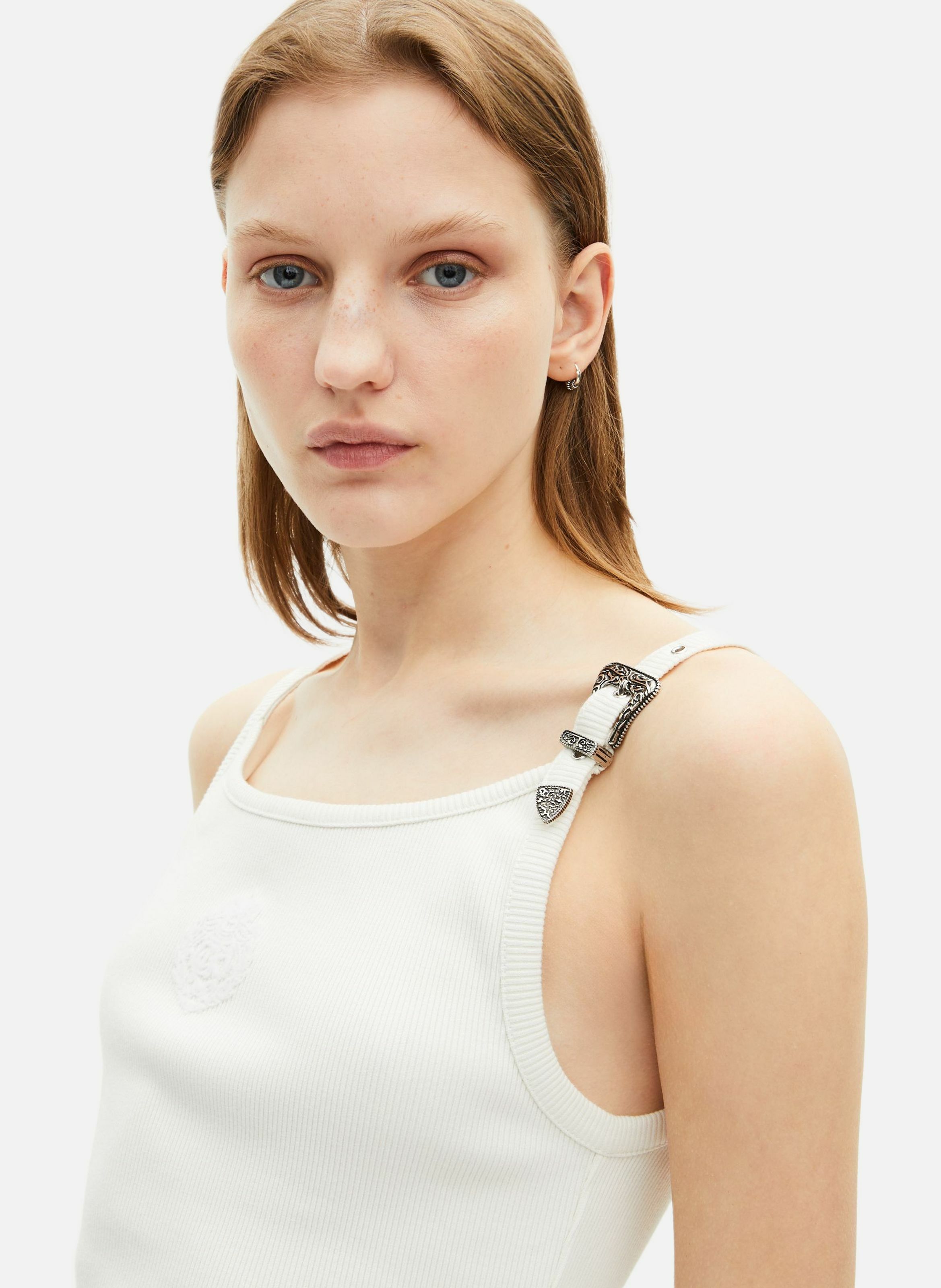 Ribbed Fitted Tank Top THE KOOPLES Beige