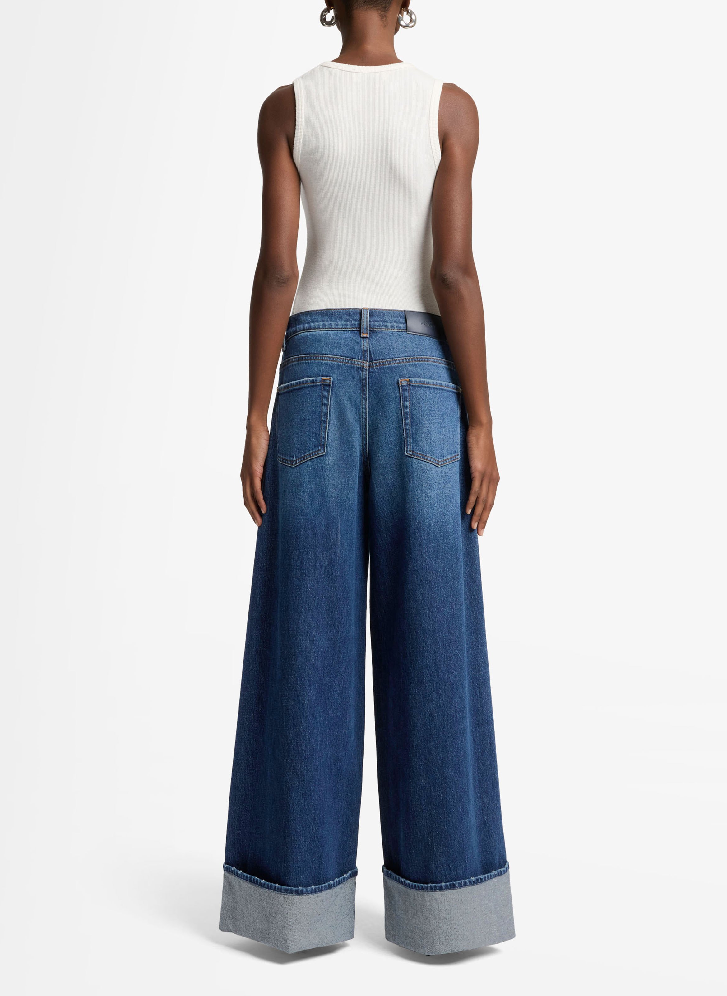 Wijde broek met omslag 7 FOR ALL MANKIND Blauw