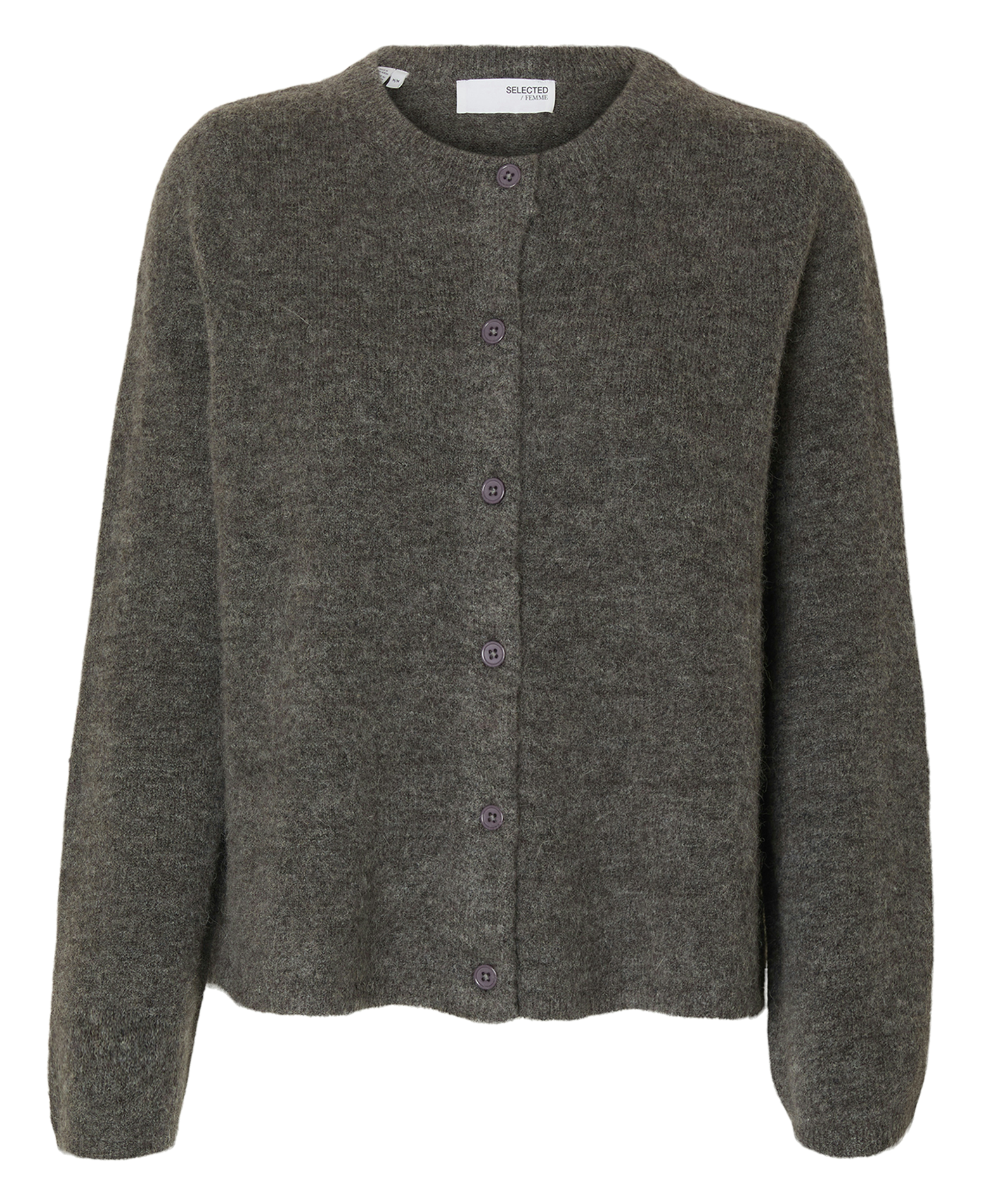 Gilet col rond en laine mélangée SELECTED Gris