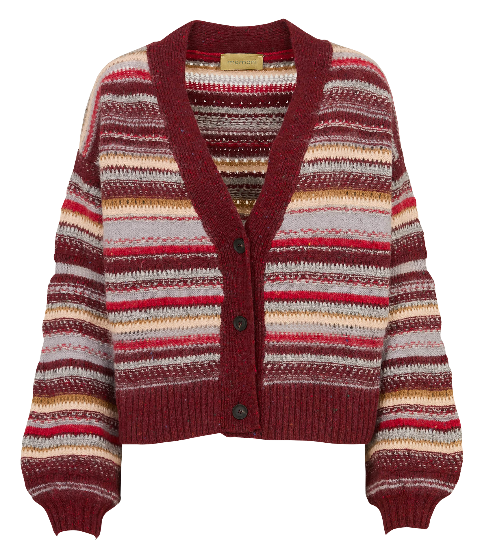 Gilet court rayé en laine mélangée MOMONI Rouge