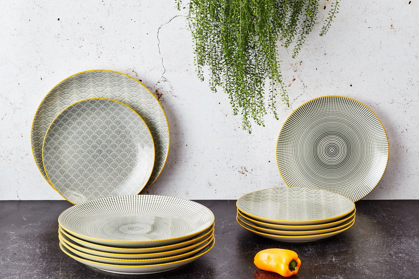 42-Piece Full Dinner Service BJORN Grey