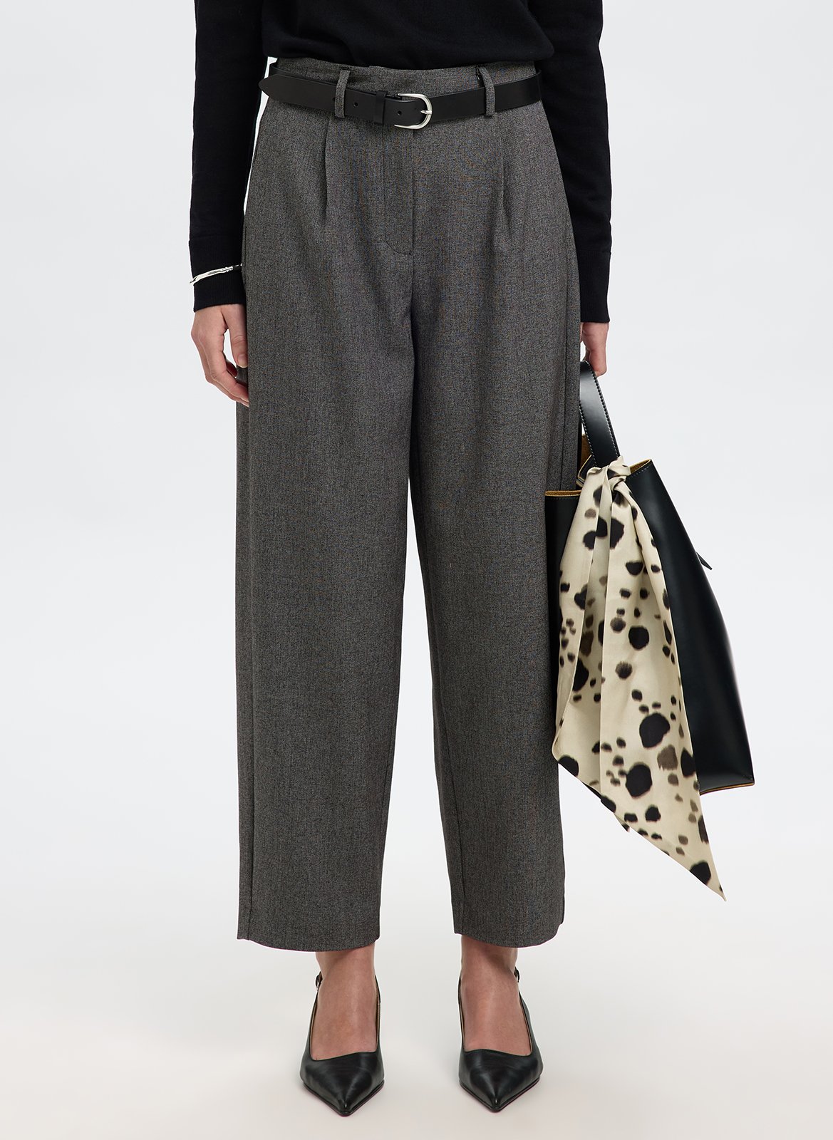 Pantalon tailleur droit taille haute  SELECTED Noir