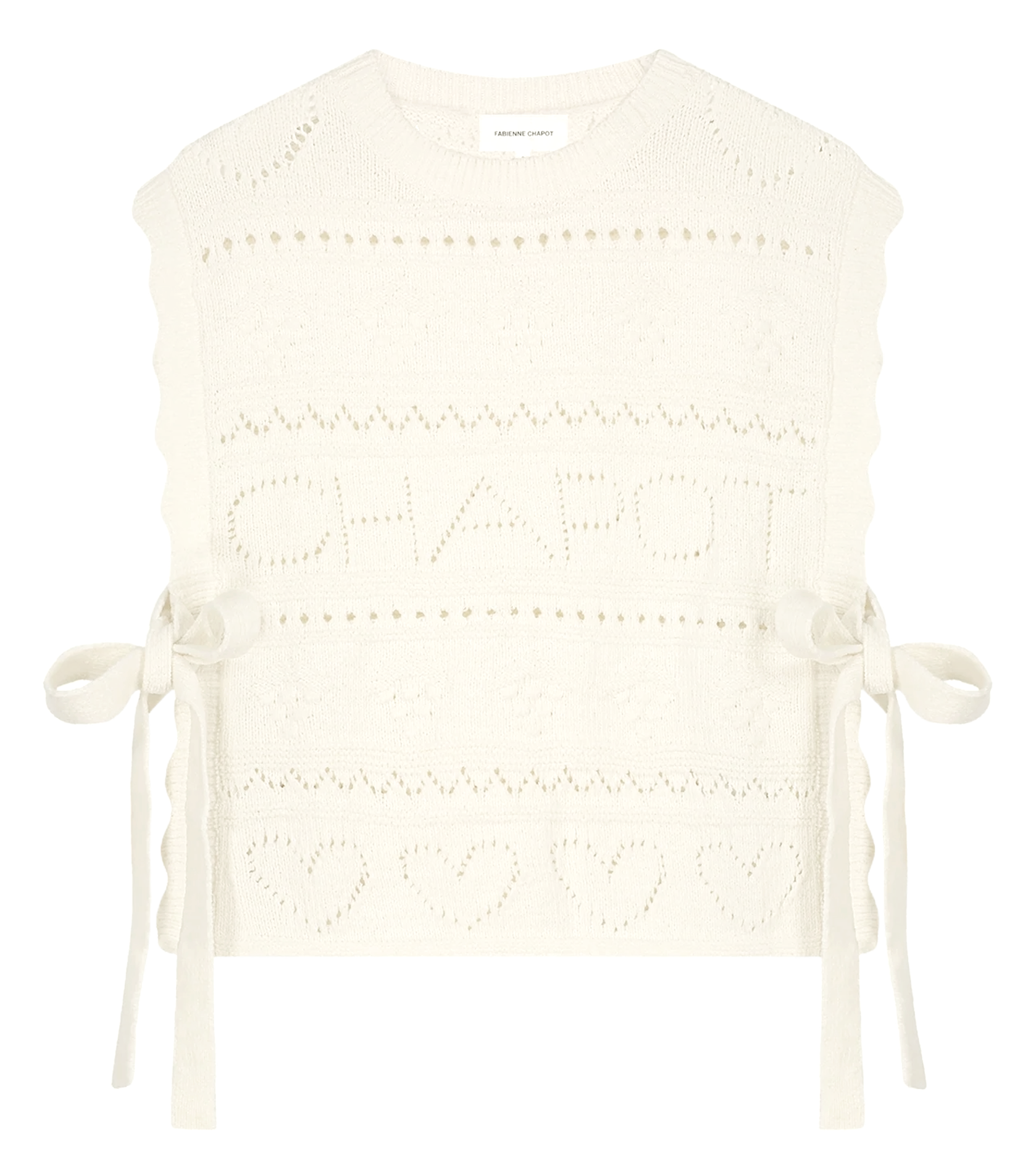 Gebreide trui met ronde hals - katoenblend FABIENNE CHAPOT Wit