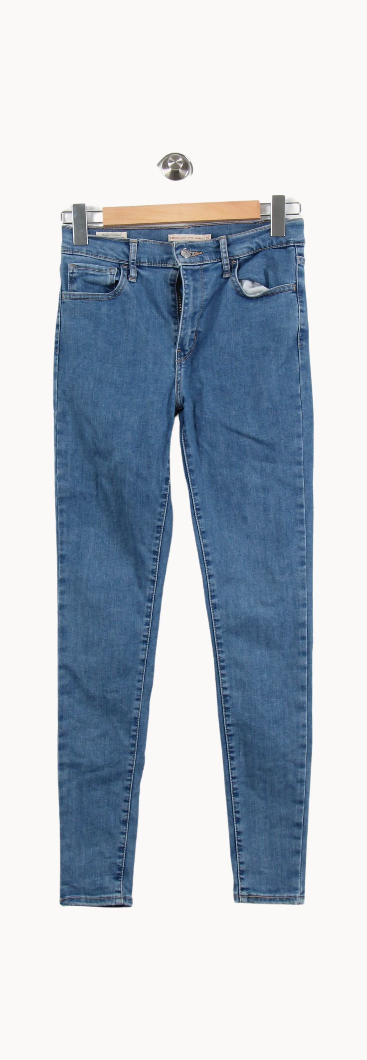 Cropped slim jeans with studs LEVI'S - Seconde main Blue