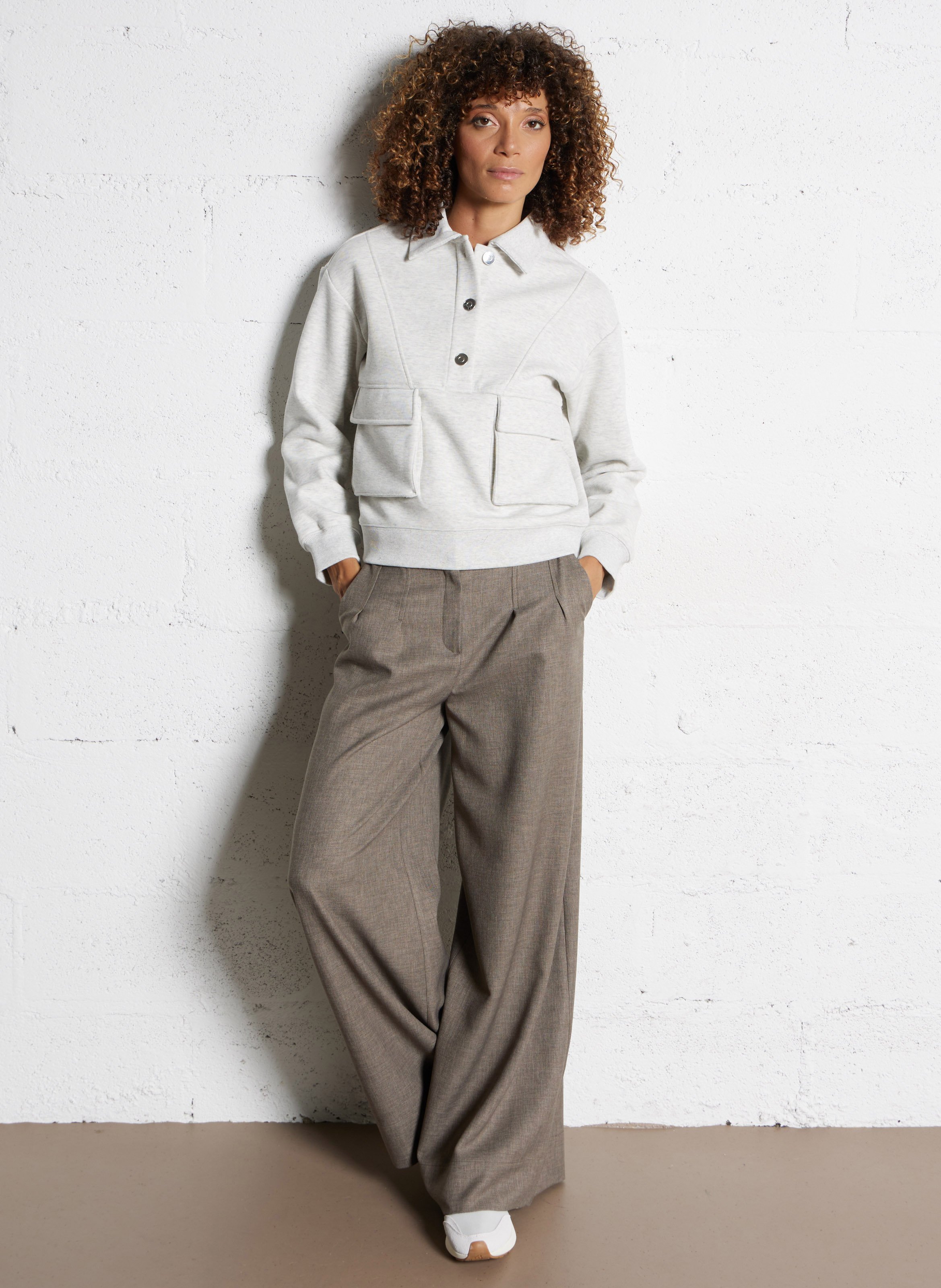 Sweat col classique  MAISON 123 Gris