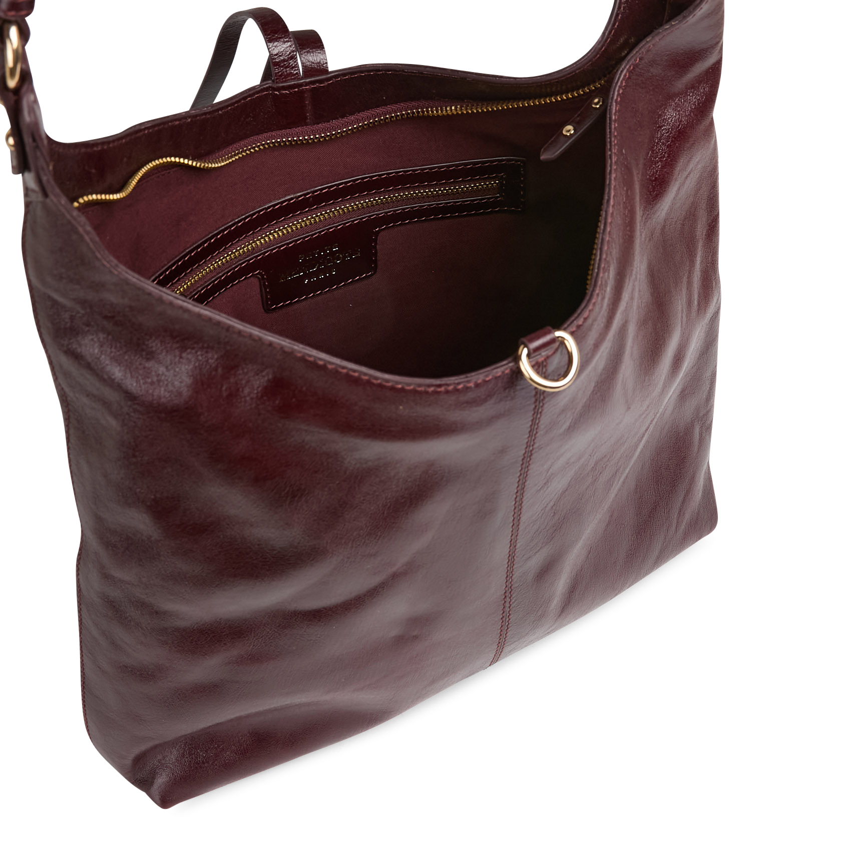 Solid leather shoulder bag PETITE MENDIGOTE Purple