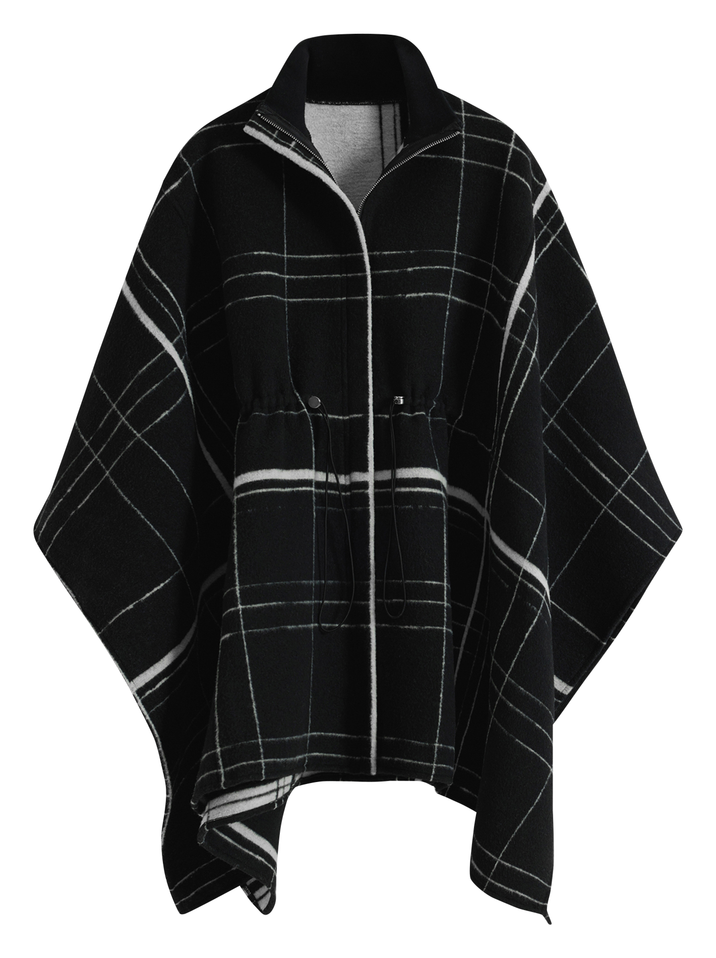 Poncho ample à carreaux DESIGUAL Noir