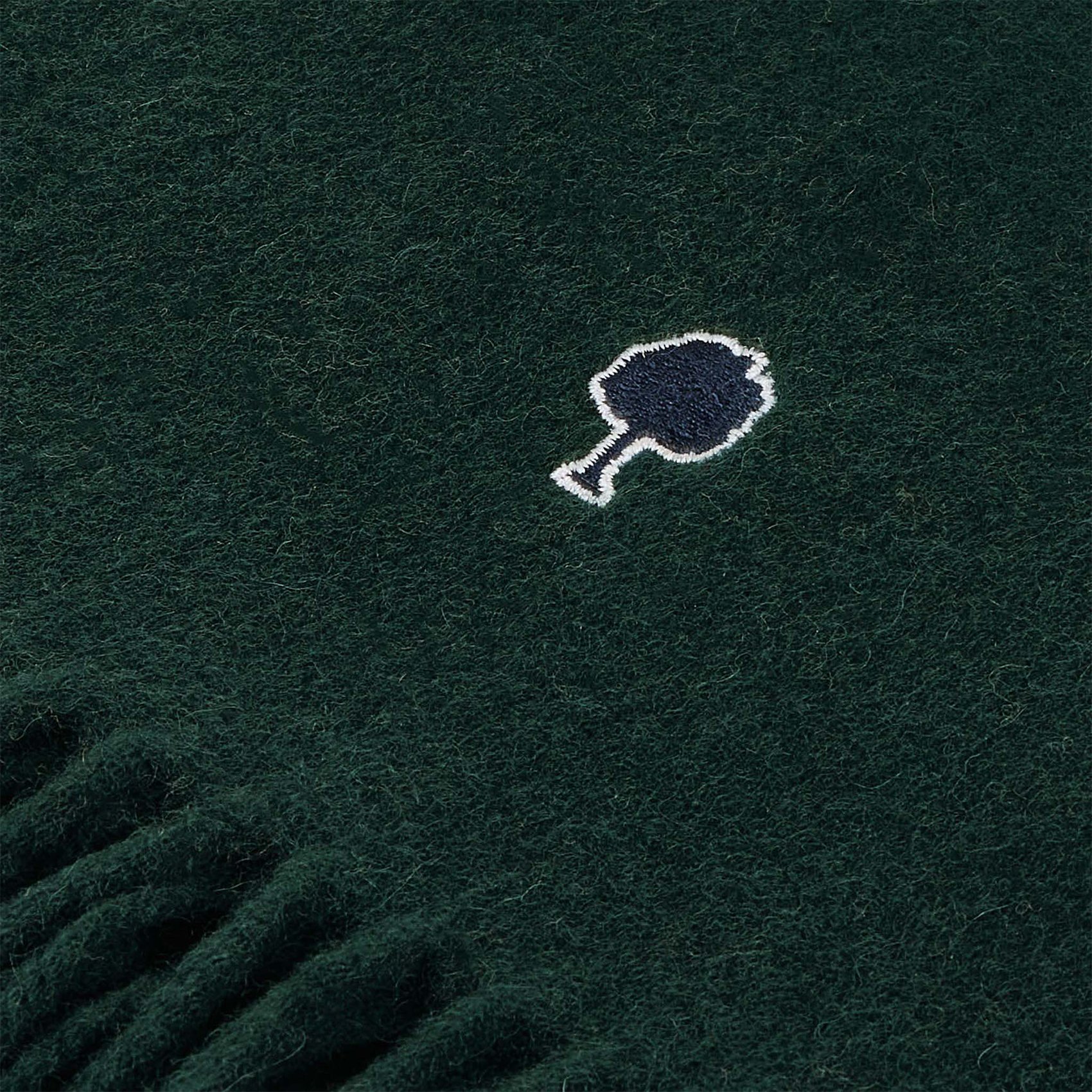 Echarpe unie à logo brodé en laine et cachemire FAGUO Vert