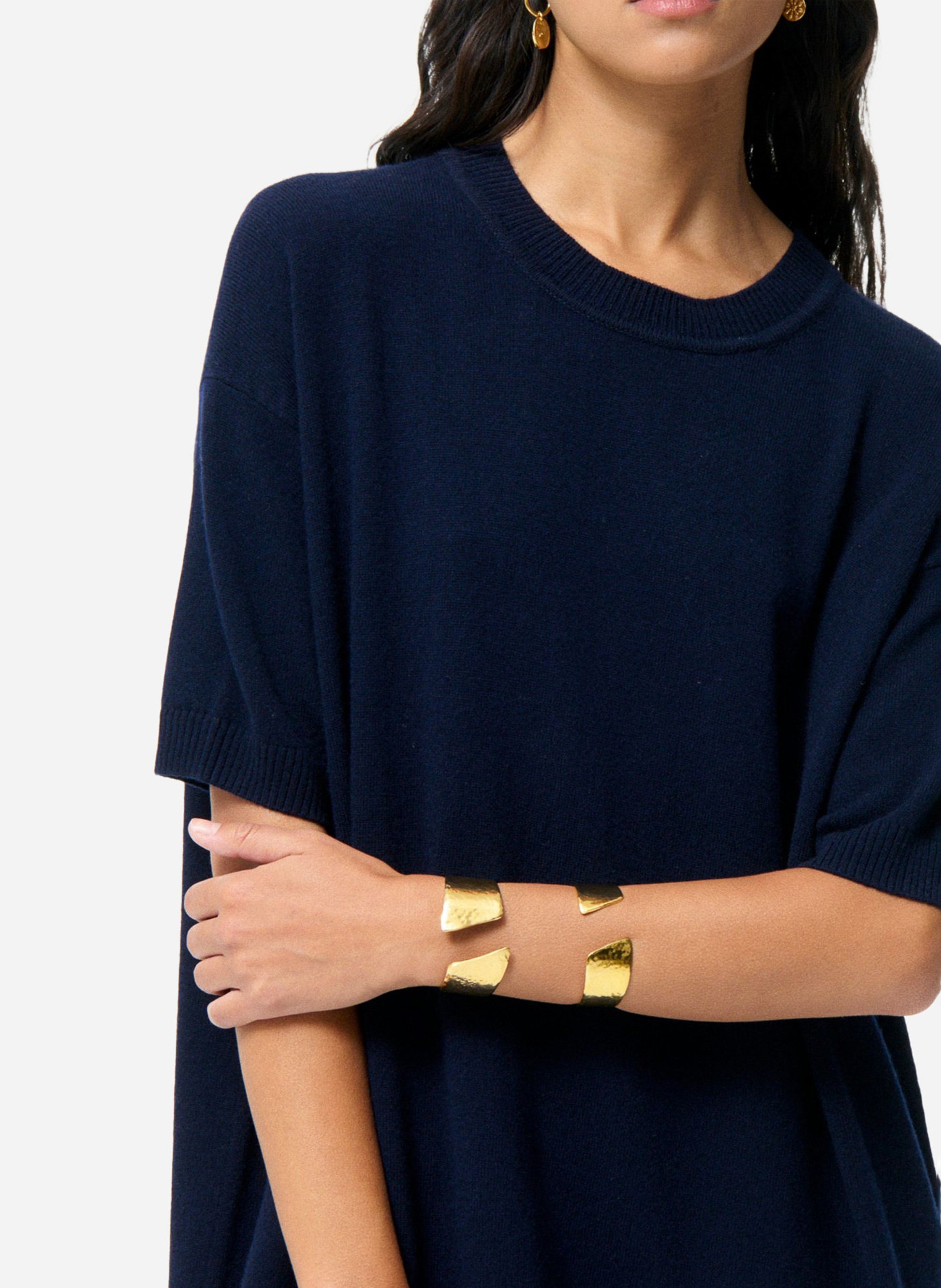 Short round-neck merino wool dress VANESSA BRUNO Blue