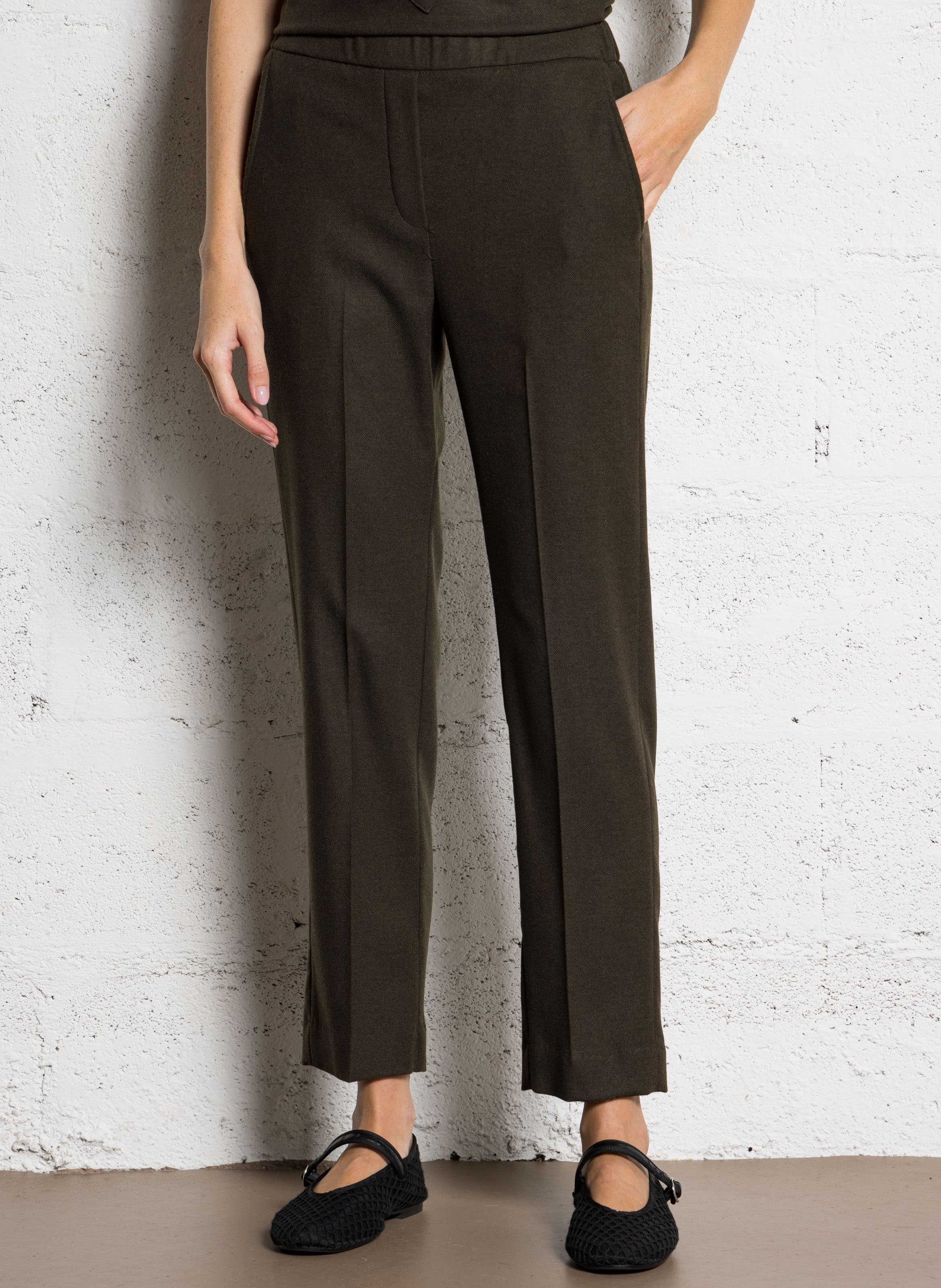 Pantalon droit en laine mélangée DIEGA